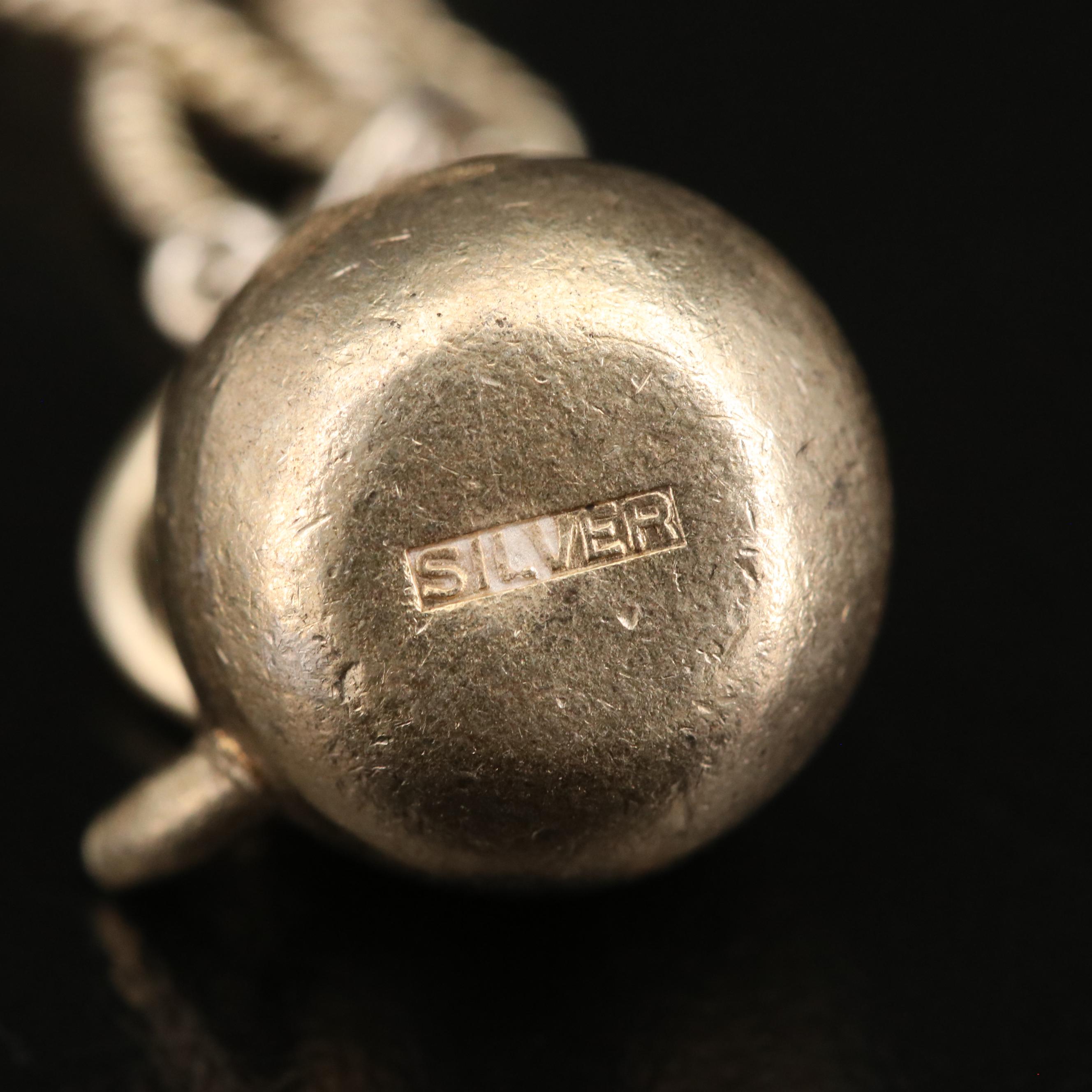 Vintage Sterling and 950 Silver Charm Bracelets with Drum and Tambourine Charms