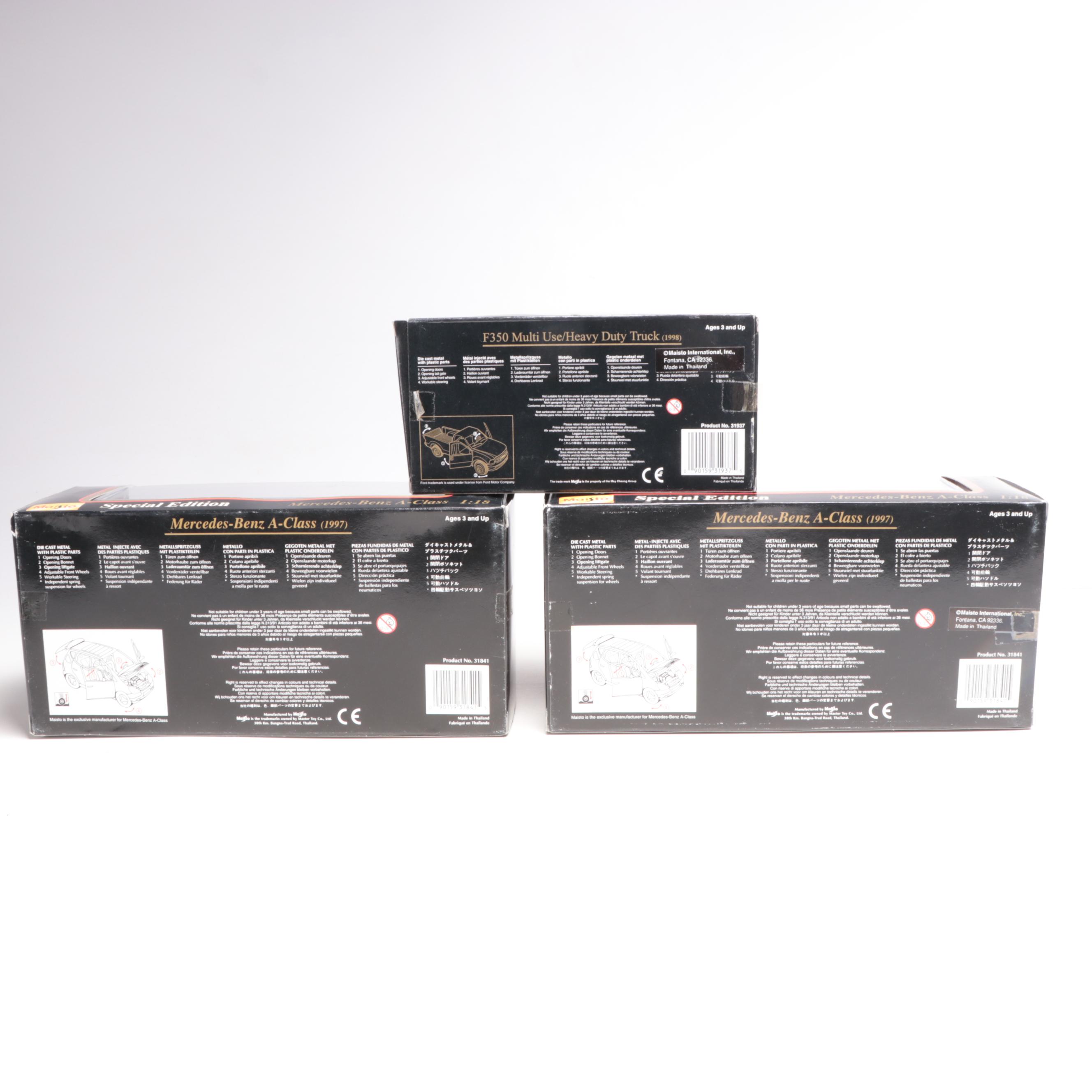 Maisto Ford Pickup and Mercedes-Benz A-Class Diecast Scale Models