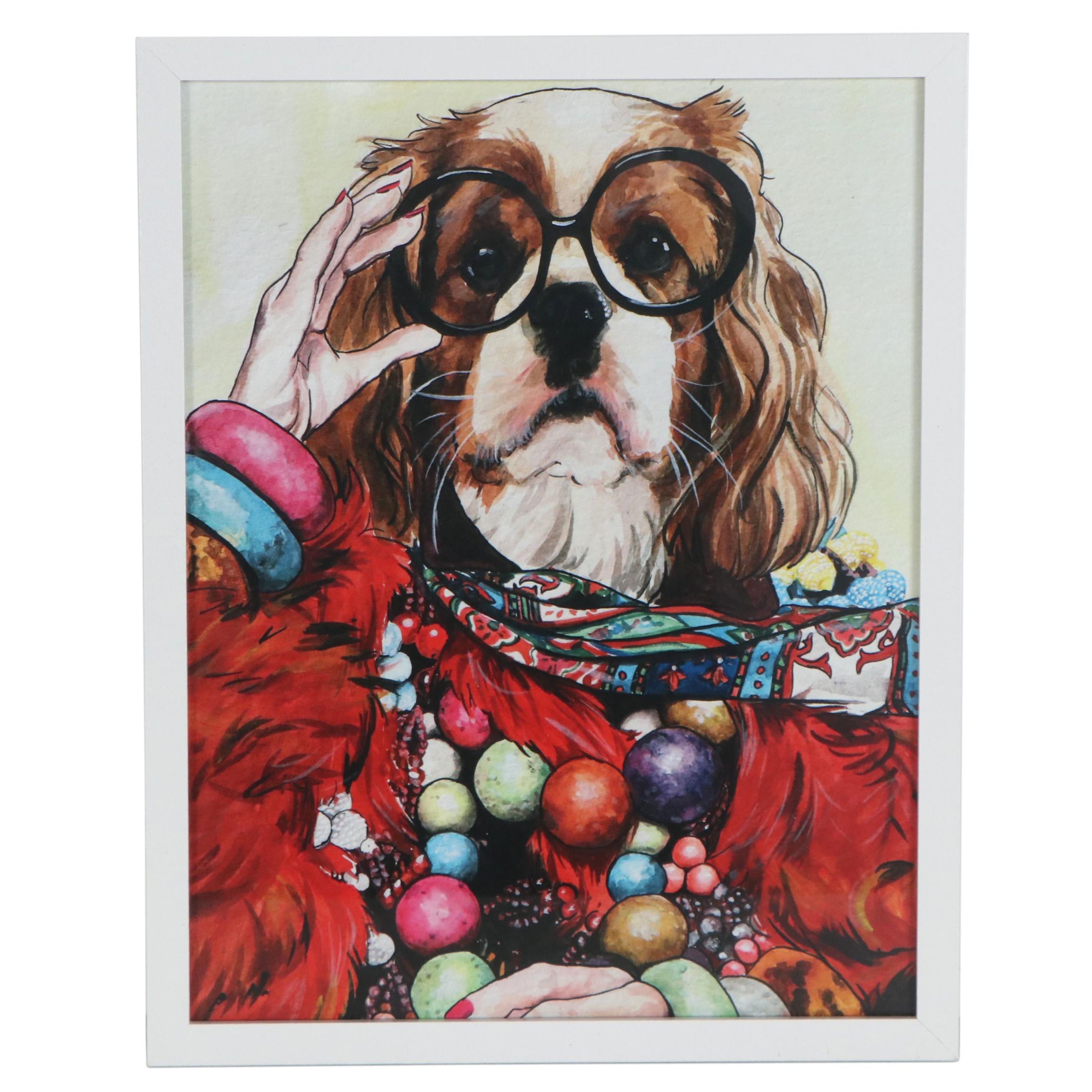 Pop Art Giclée after Ivy McConnell "Iris Apfel as a Springer Spaniel"