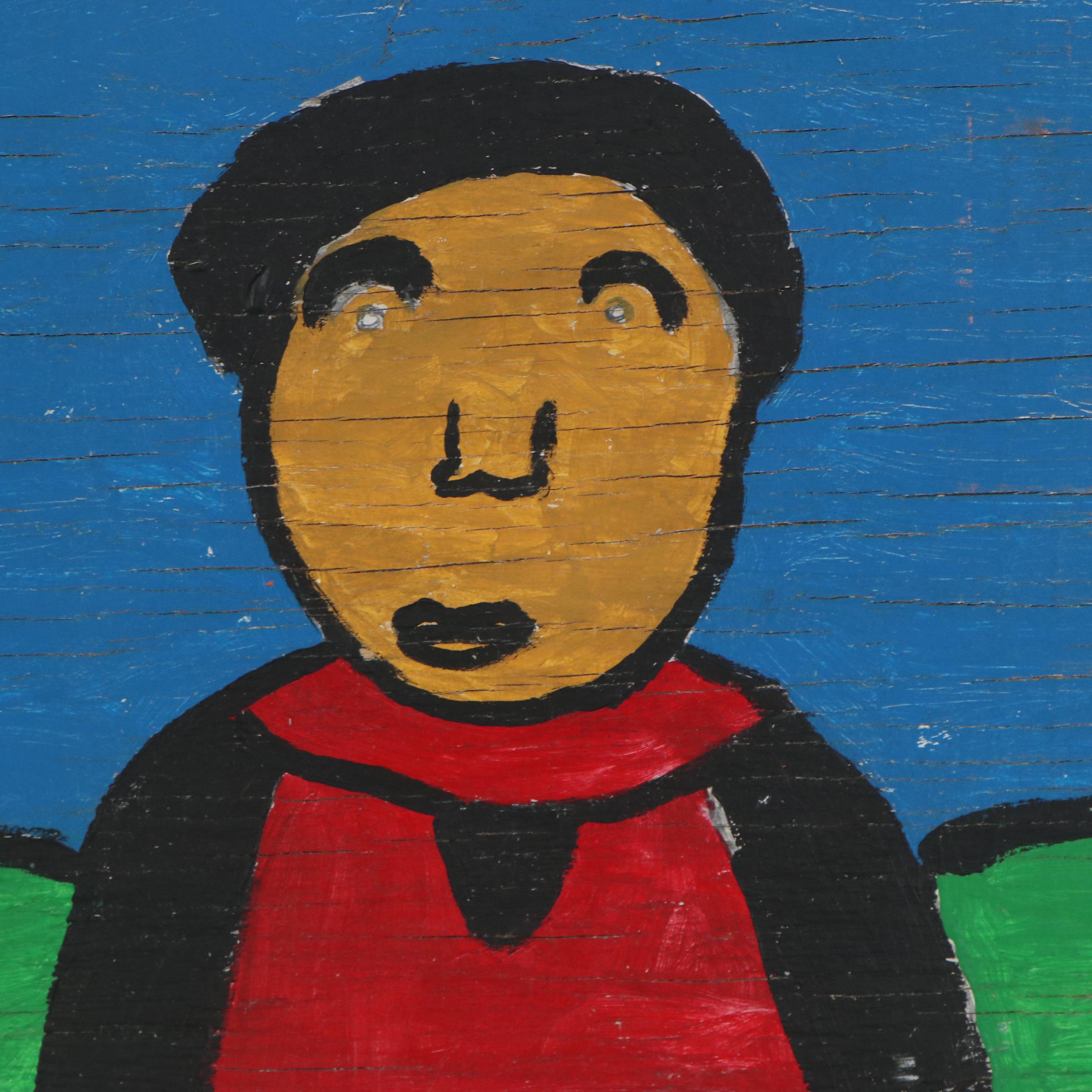 Ruby C. Williams Folk Art Acrylic Painting "Mama," 1998