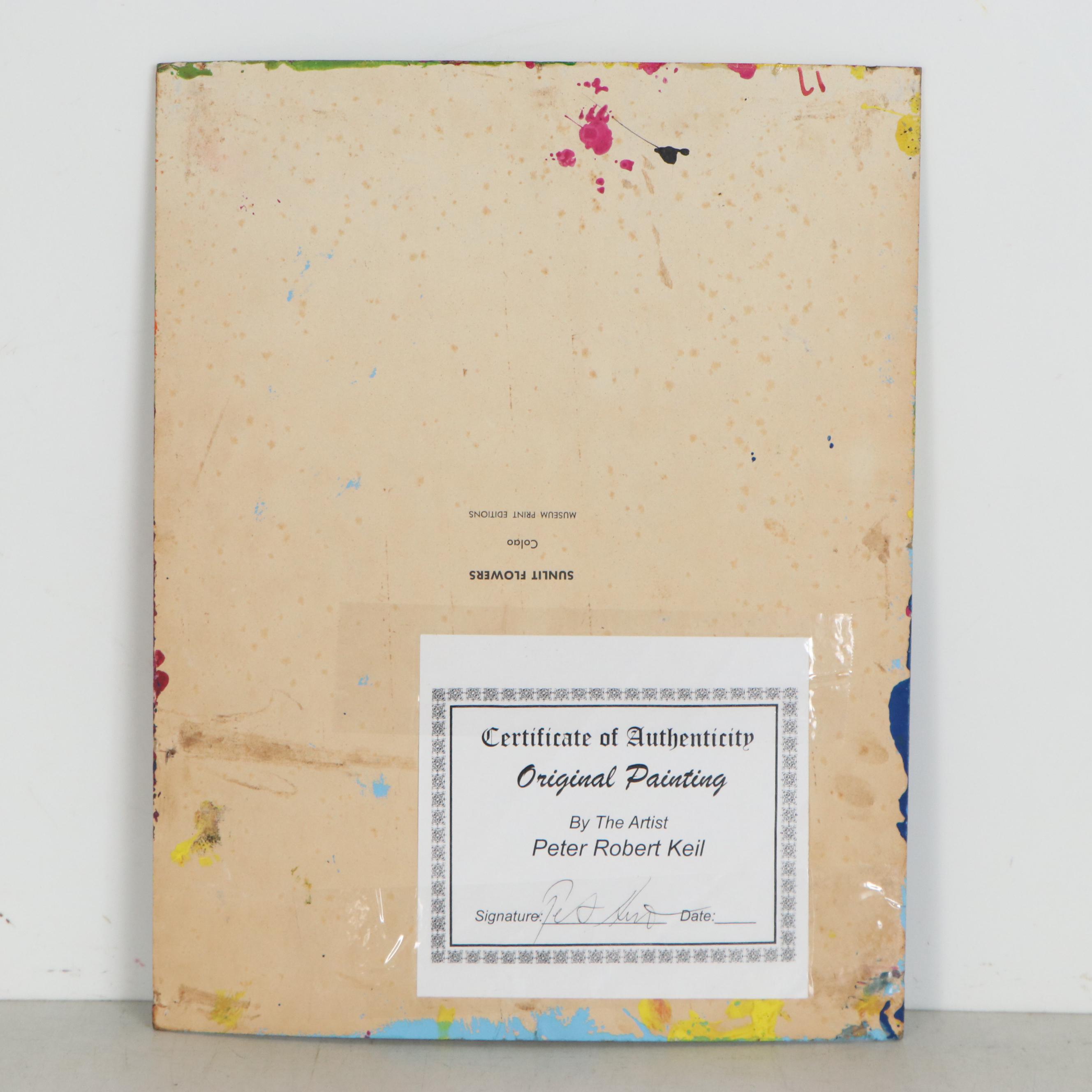 Peter Keil Abstract Acrylic Portrait Painting, Late 20th Century