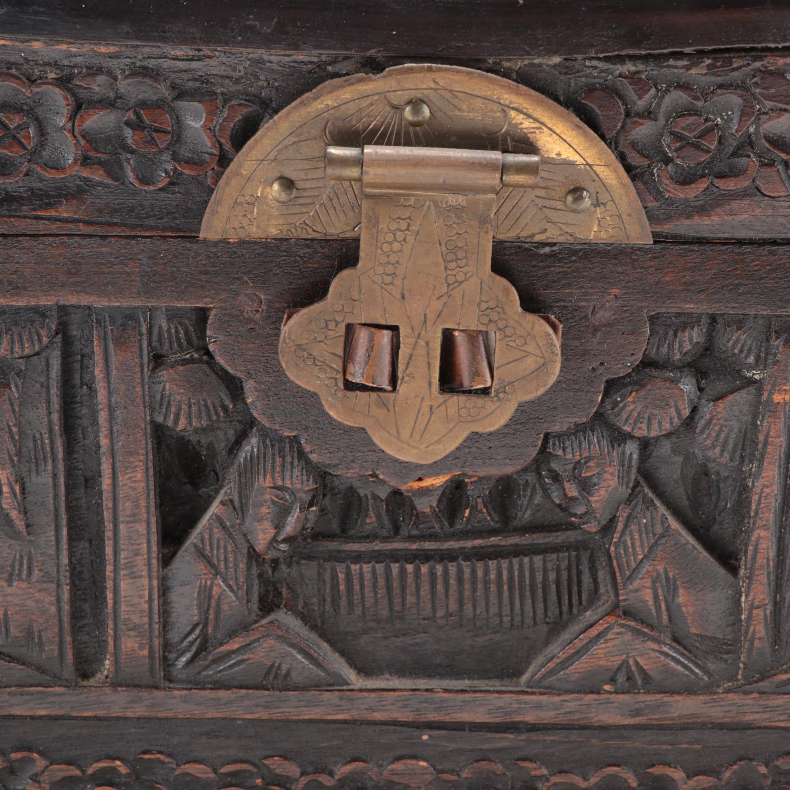 Chinese Carved Camphorwood Storage Box