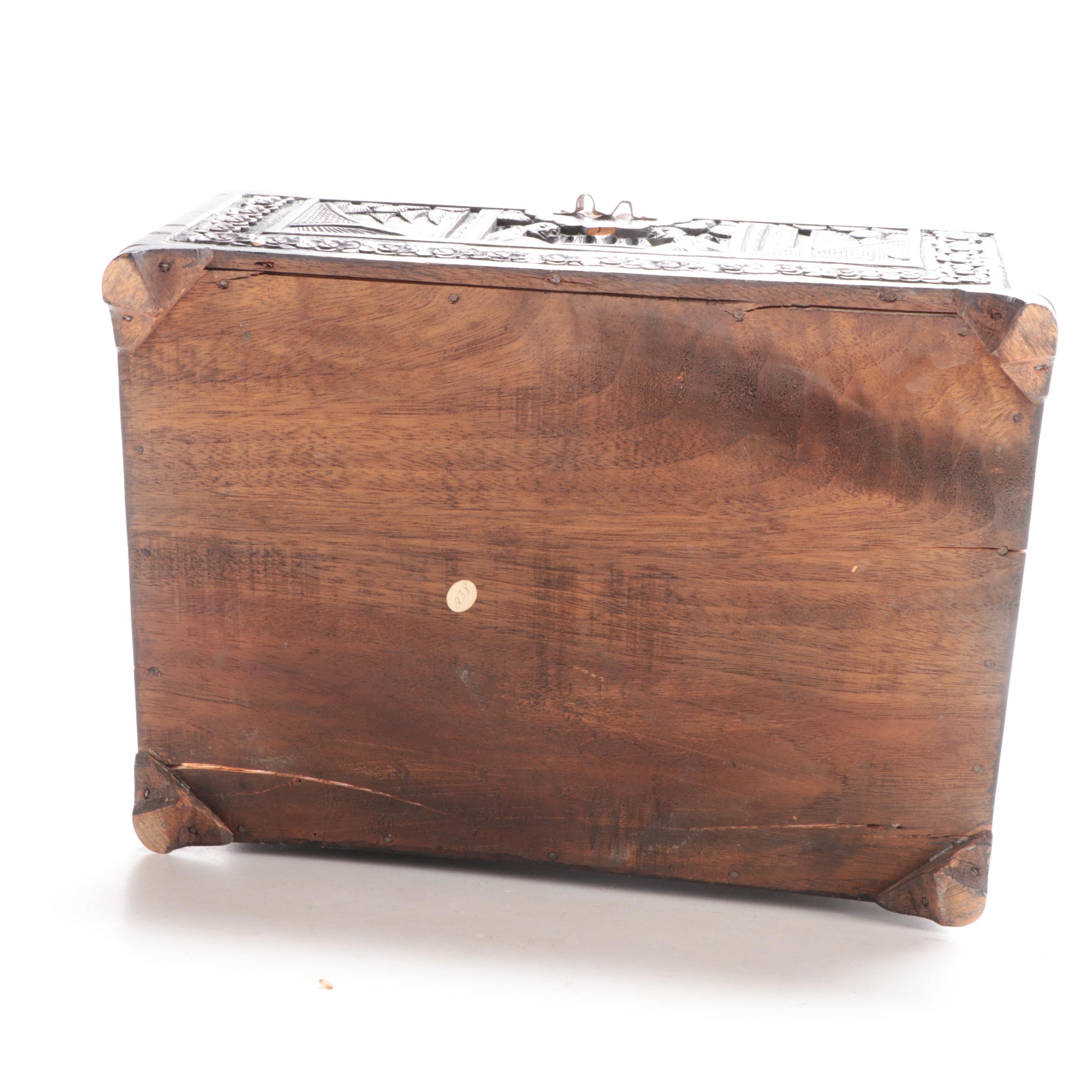 Chinese Carved Camphorwood Storage Box