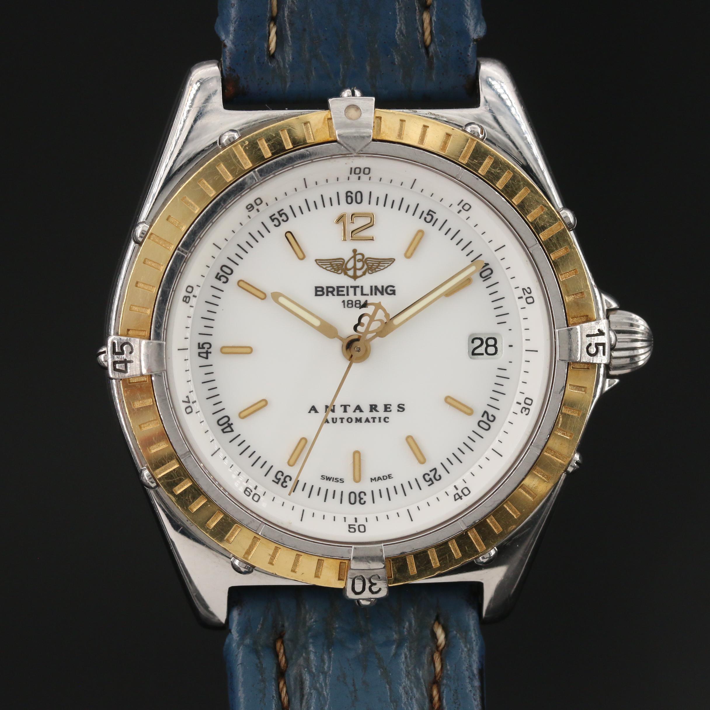 Breitling "Antares" 18K Gold and Stainless Steel Automatic Watch