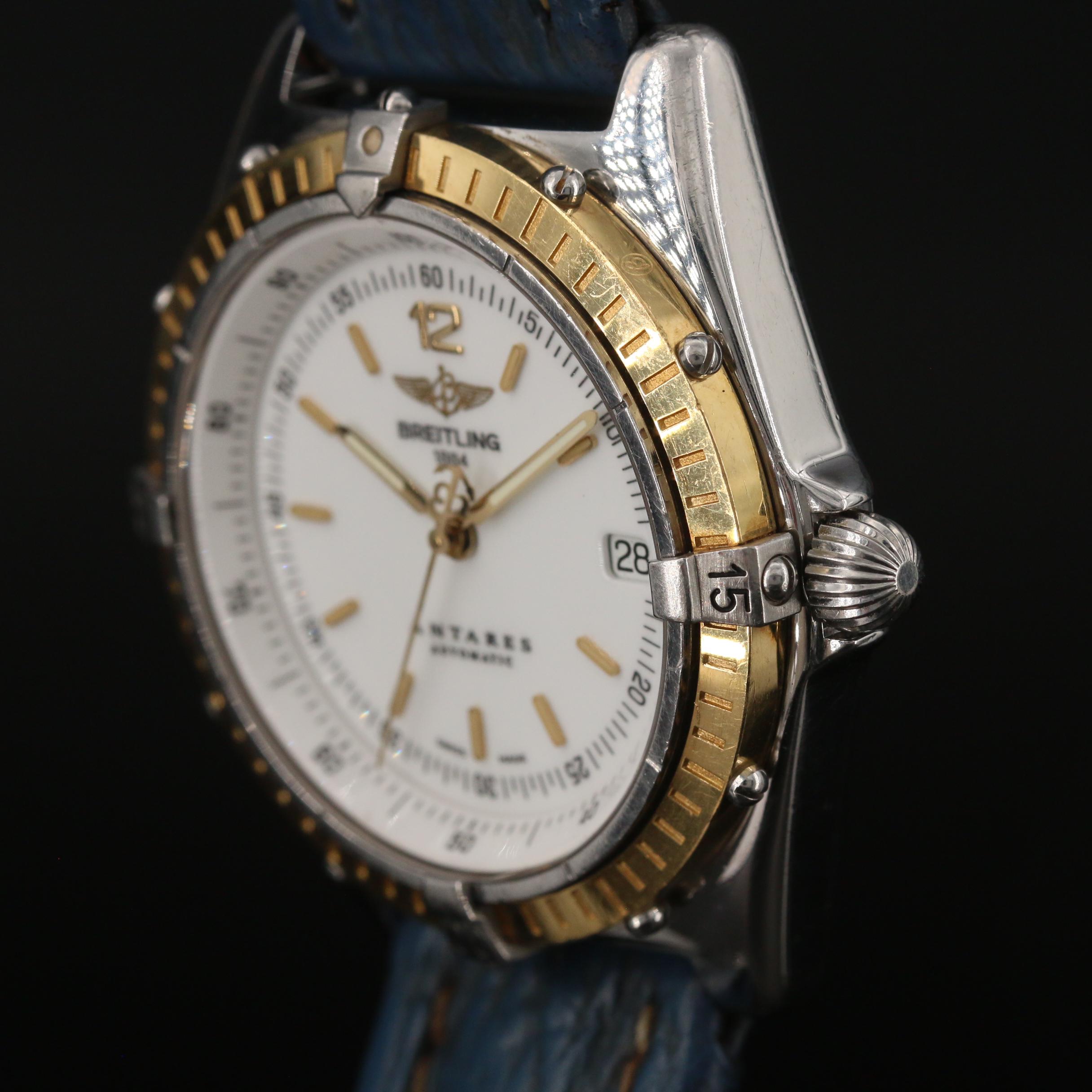 Breitling "Antares" 18K Gold and Stainless Steel Automatic Watch