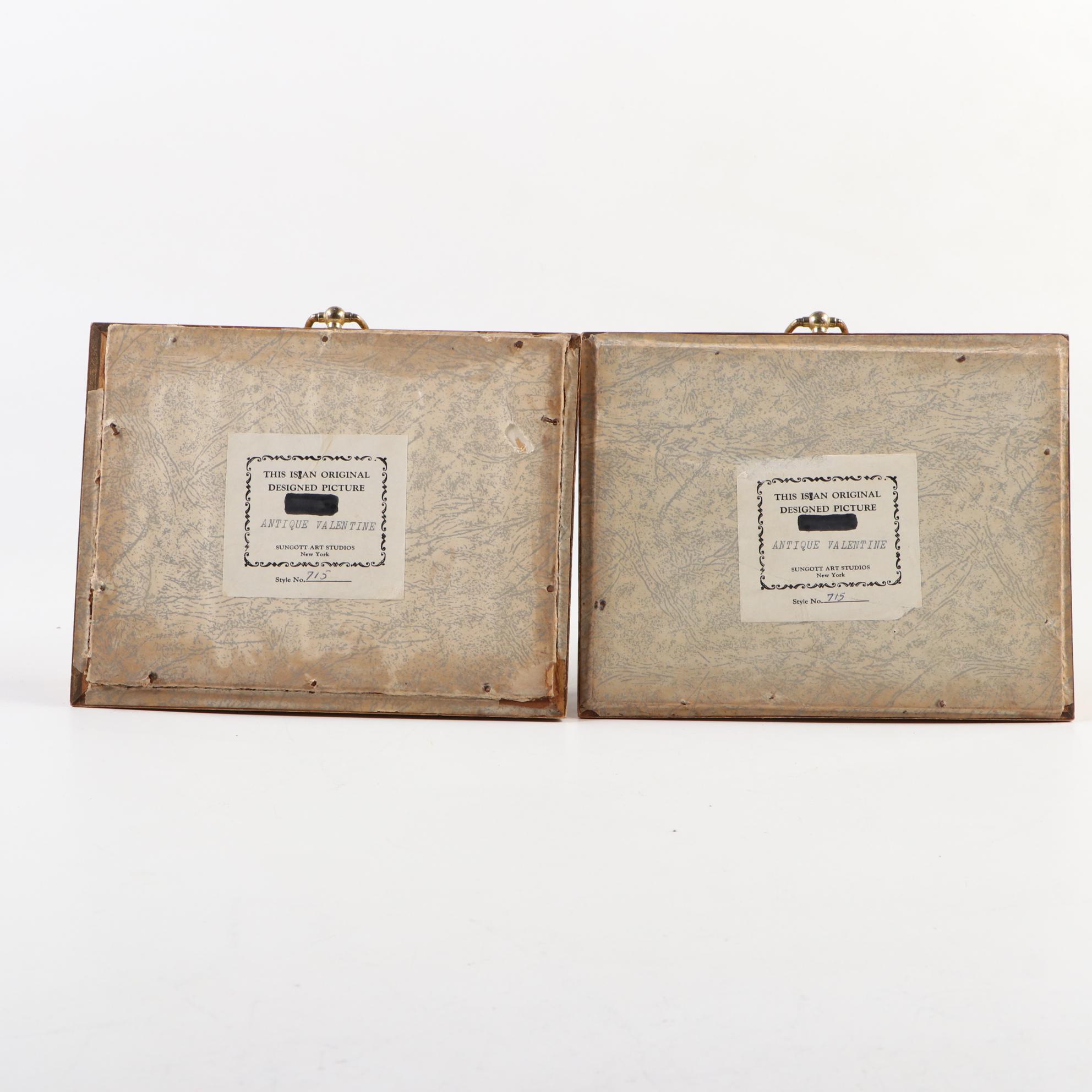 Sungott Art Studios Framed Victorian Pop-up Valentines, 20th Century