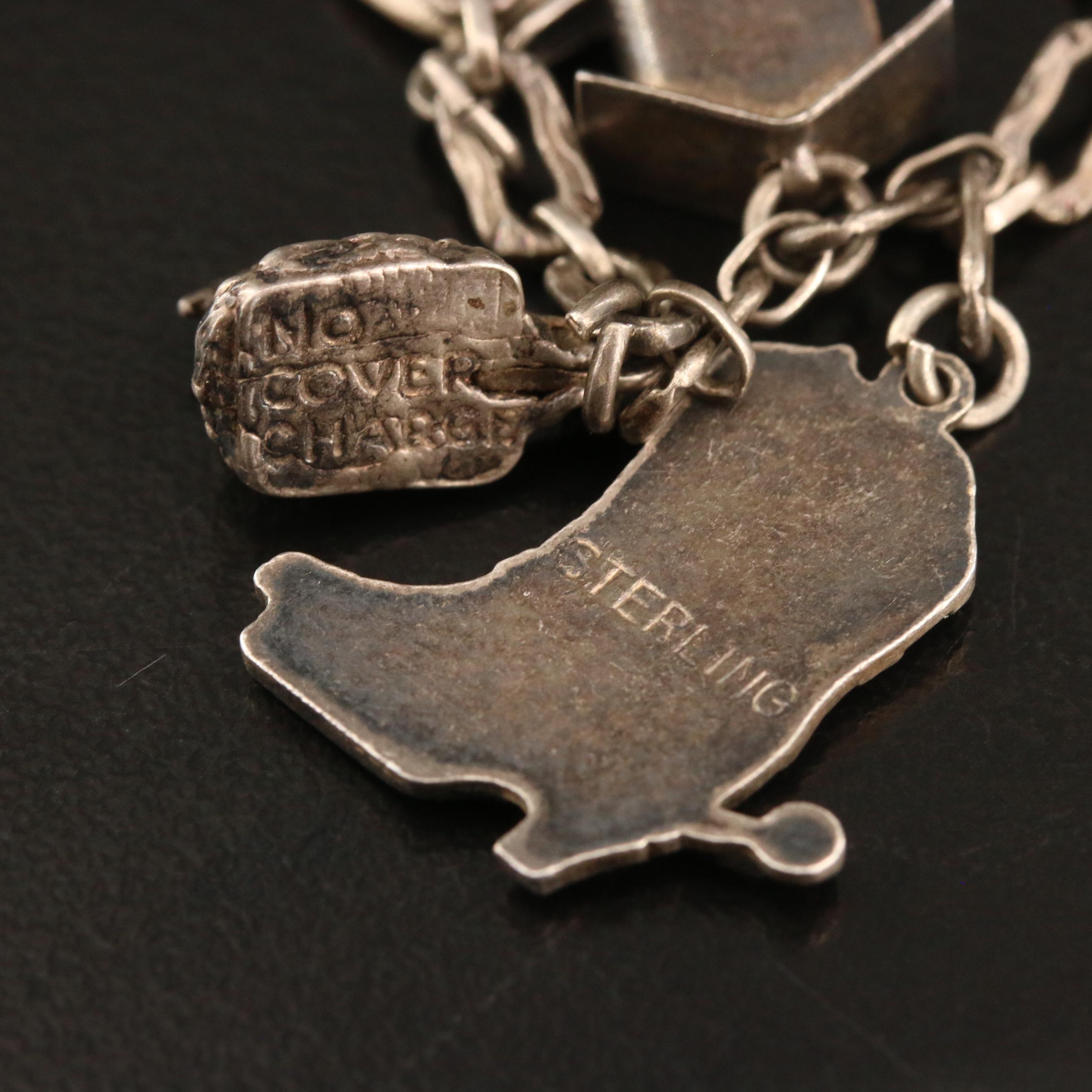 Vintage Sterling Silver Charm Bracelet