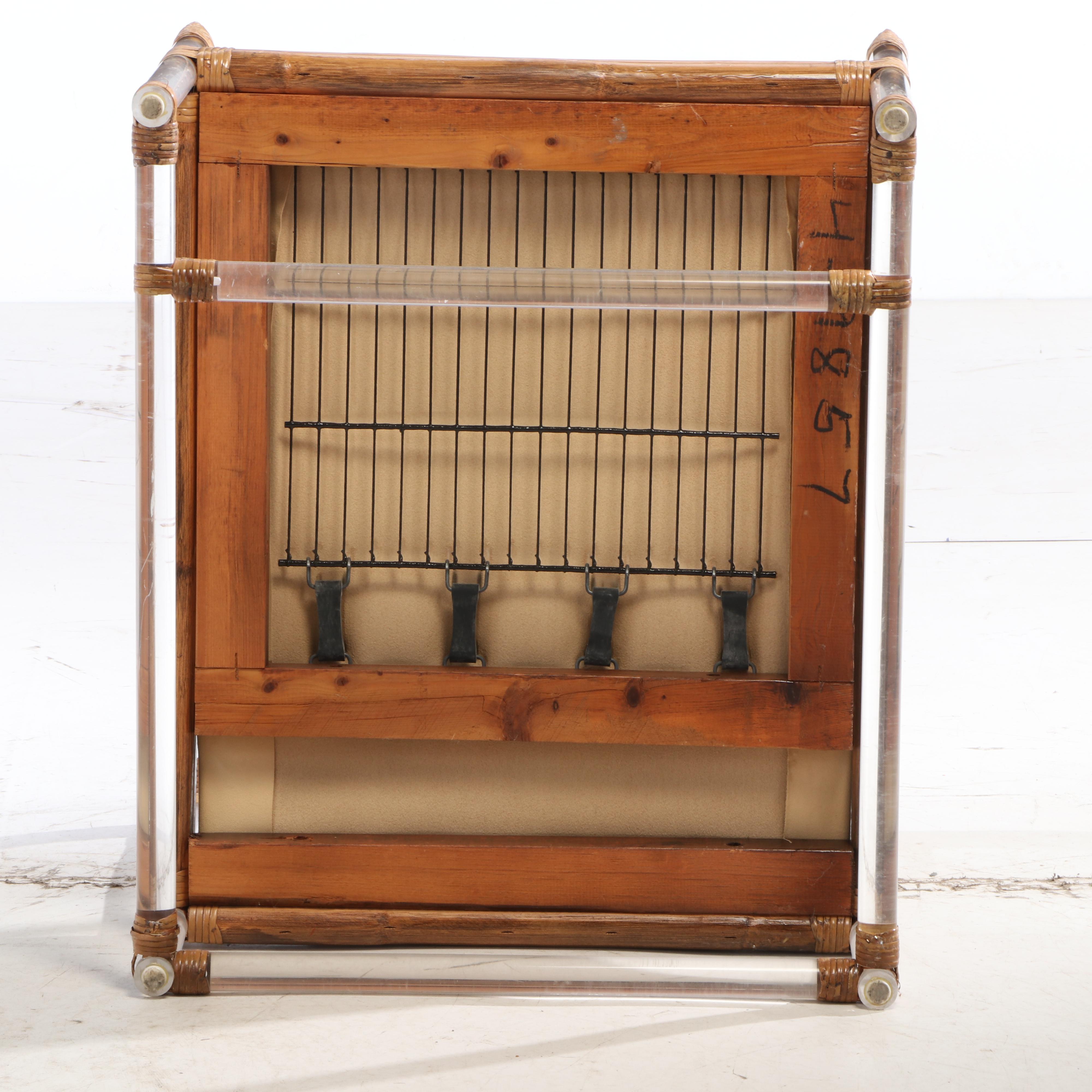 Four Seasons Mid Century Modern Lucite, Bamboo, & Rattan Club Chair, circa 1970