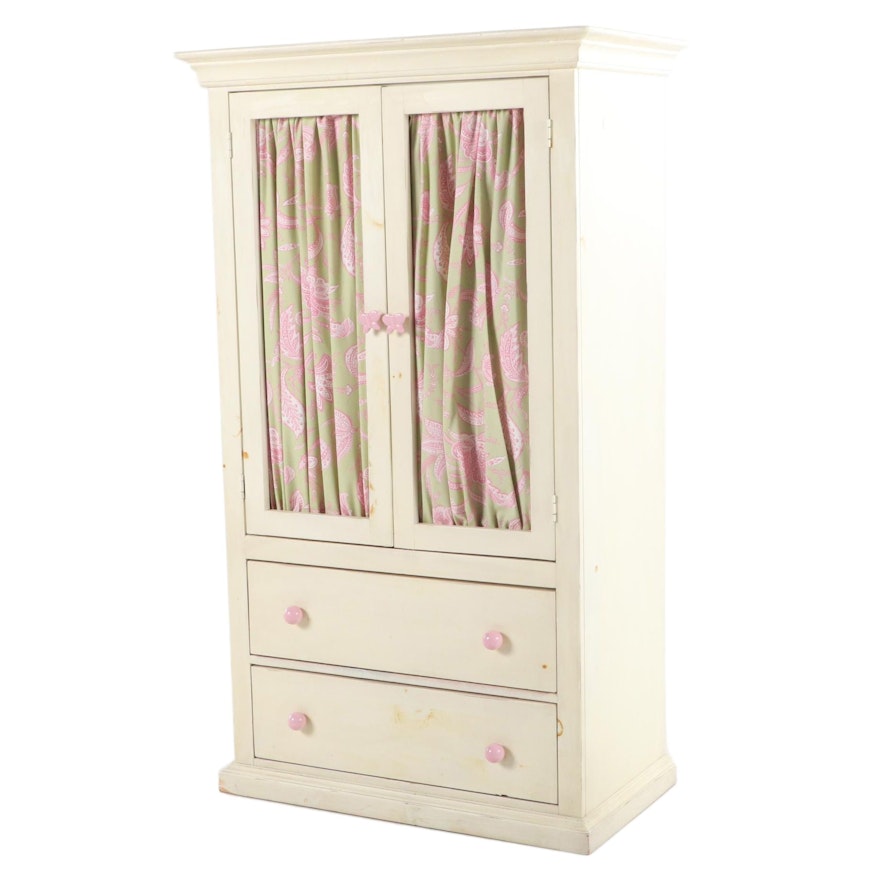 Contemporary Painted Pine Child's Wardrobe