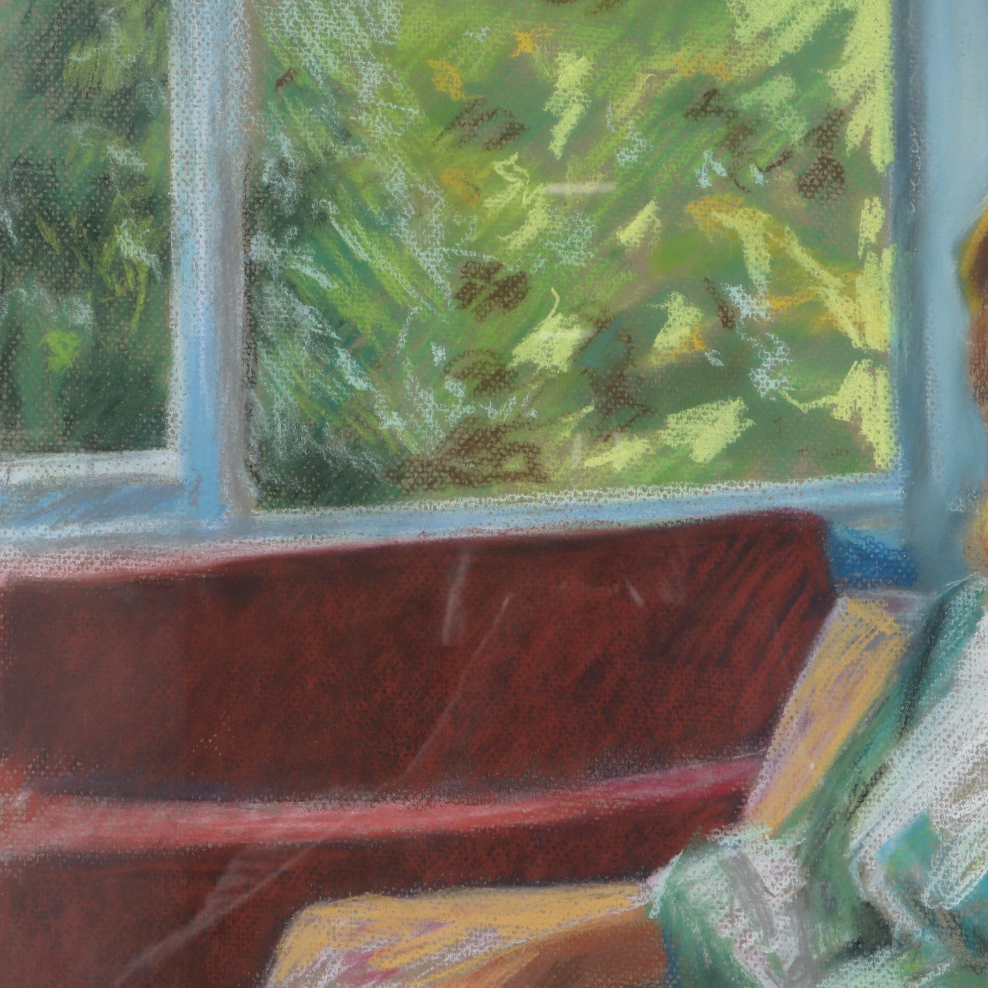 Stephen Hankin Portrait Pastel Drawing "Expecting," 1983