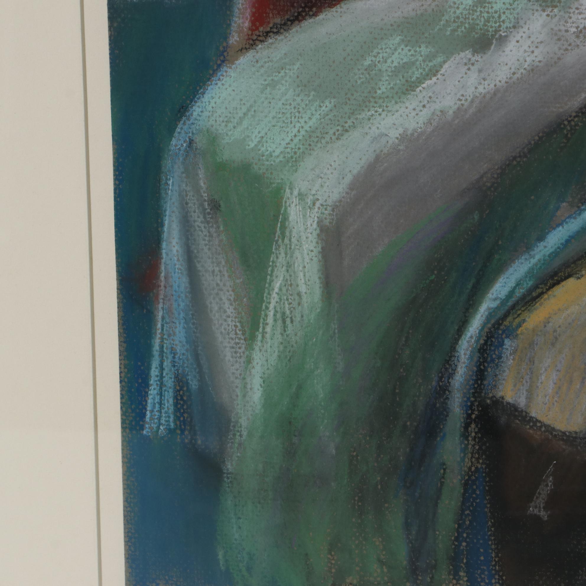 Stephen Hankin Portrait Pastel Drawing "Expecting," 1983