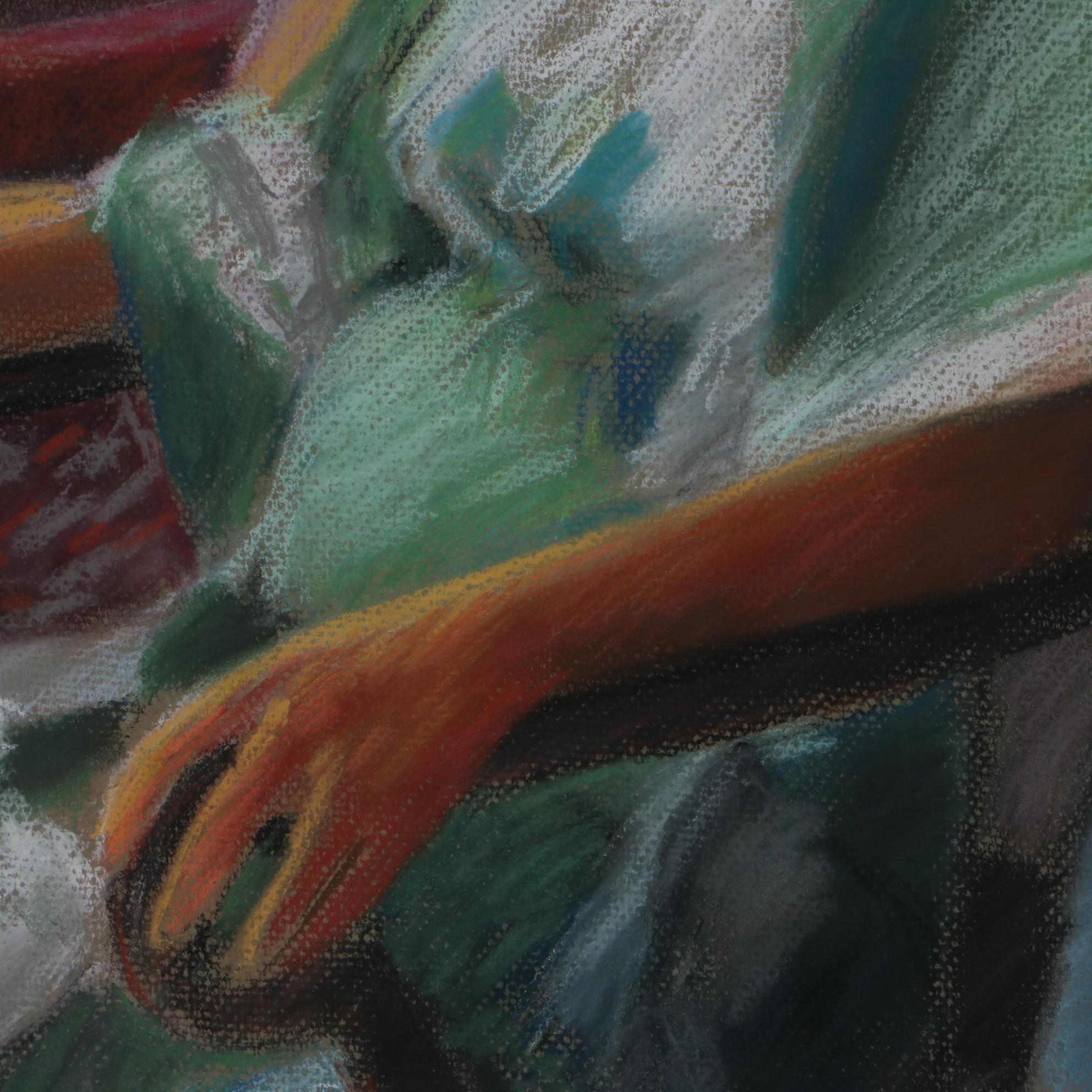 Stephen Hankin Portrait Pastel Drawing "Expecting," 1983