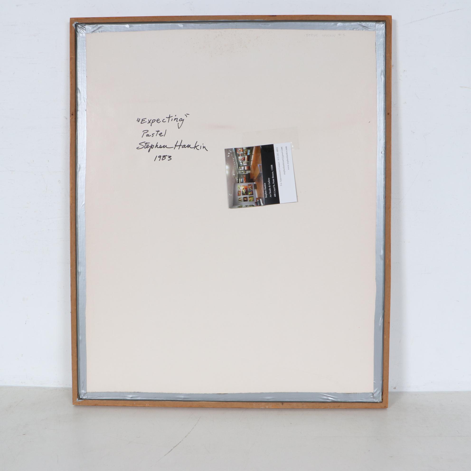 Stephen Hankin Portrait Pastel Drawing "Expecting," 1983