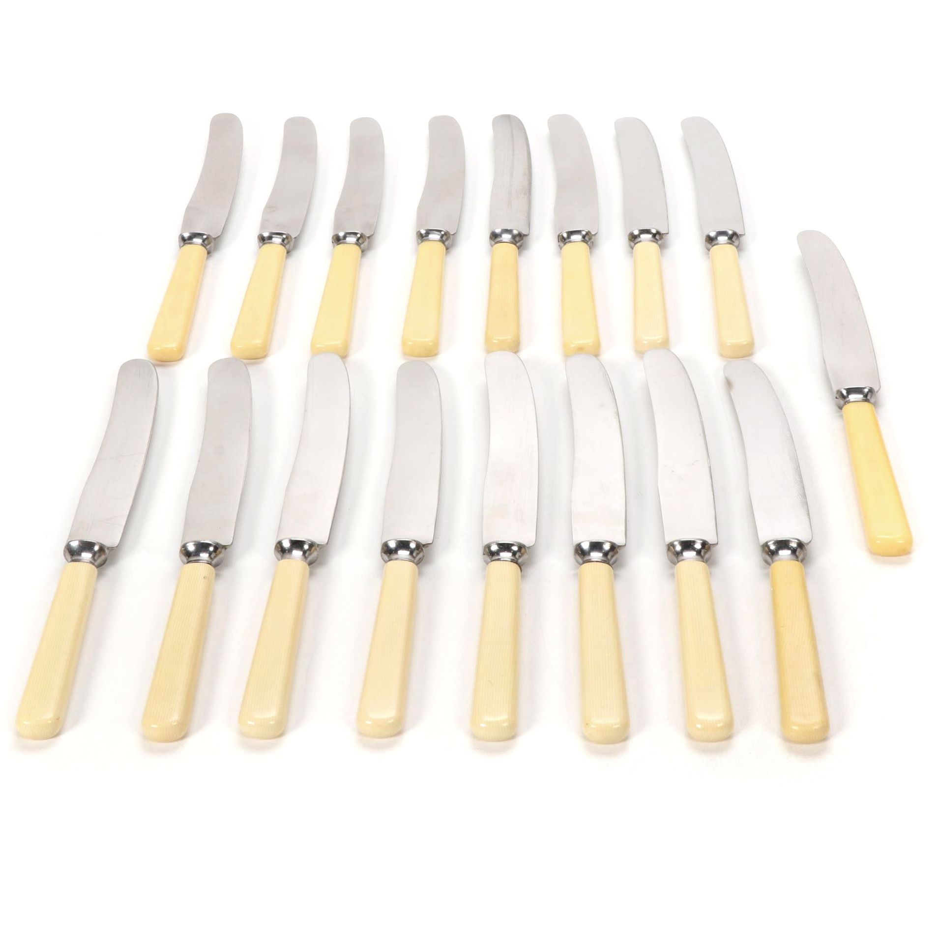 Atkinson Bros. "Rustfri" Dinner Knives with Bakelite Handles, Mid-20th Century