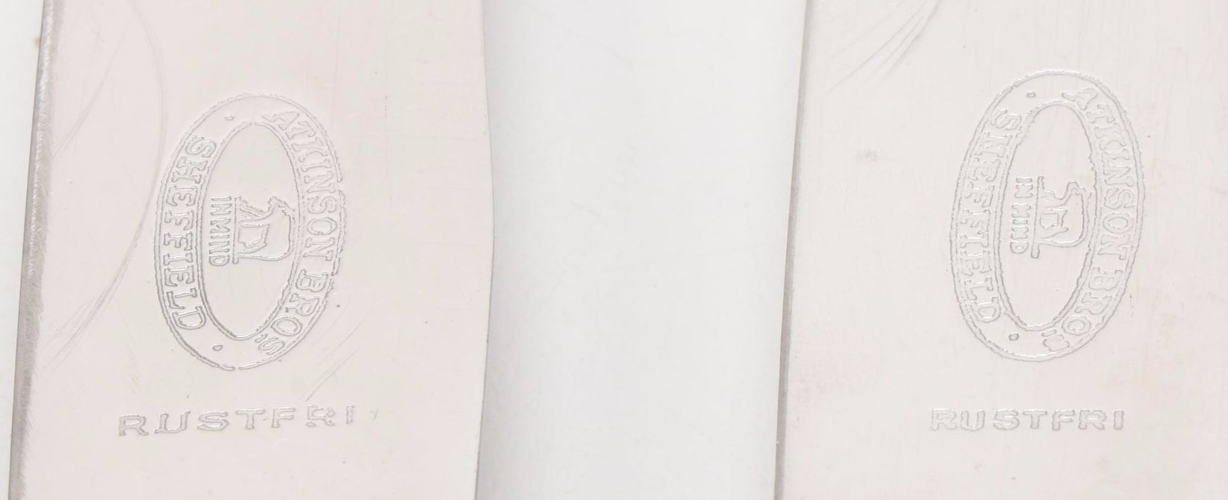 Atkinson Bros. "Rustfri" Dinner Knives with Bakelite Handles, Mid-20th Century