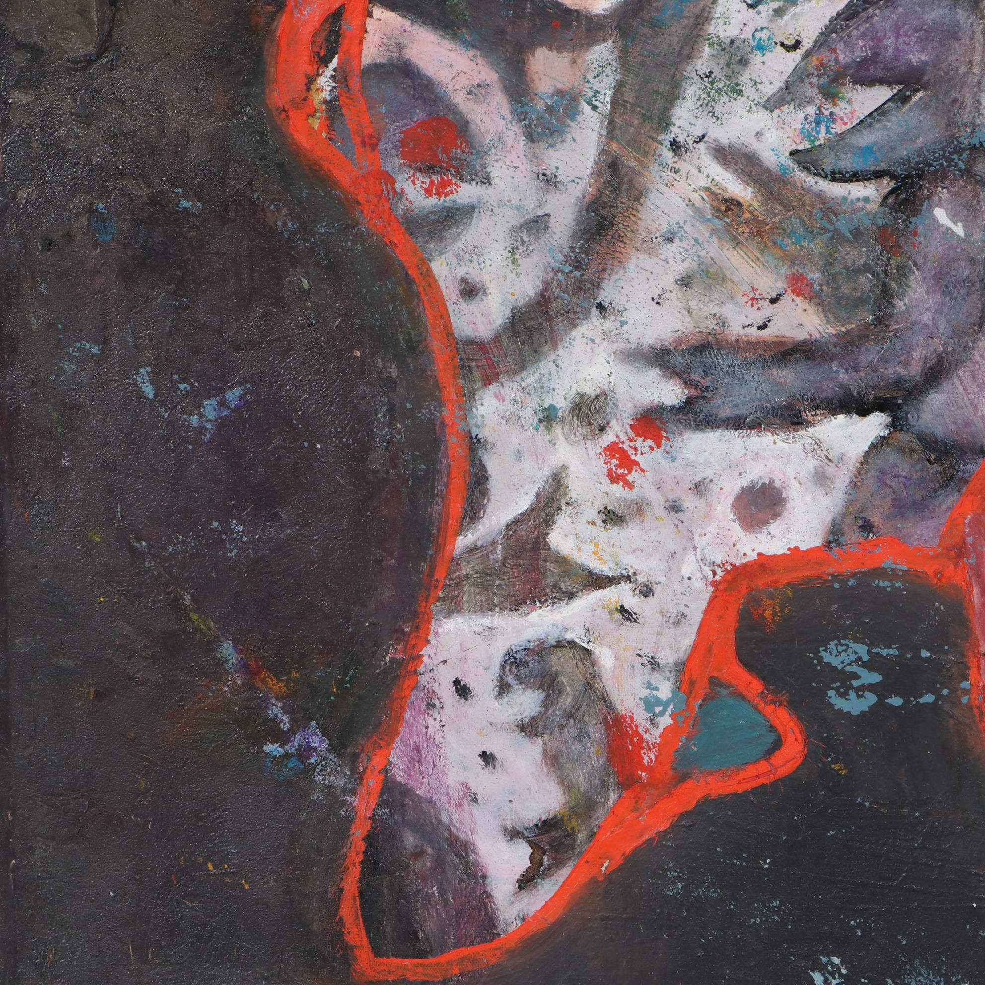 Janice Schuler Abstract Figure Mixed Media Painting, 2016