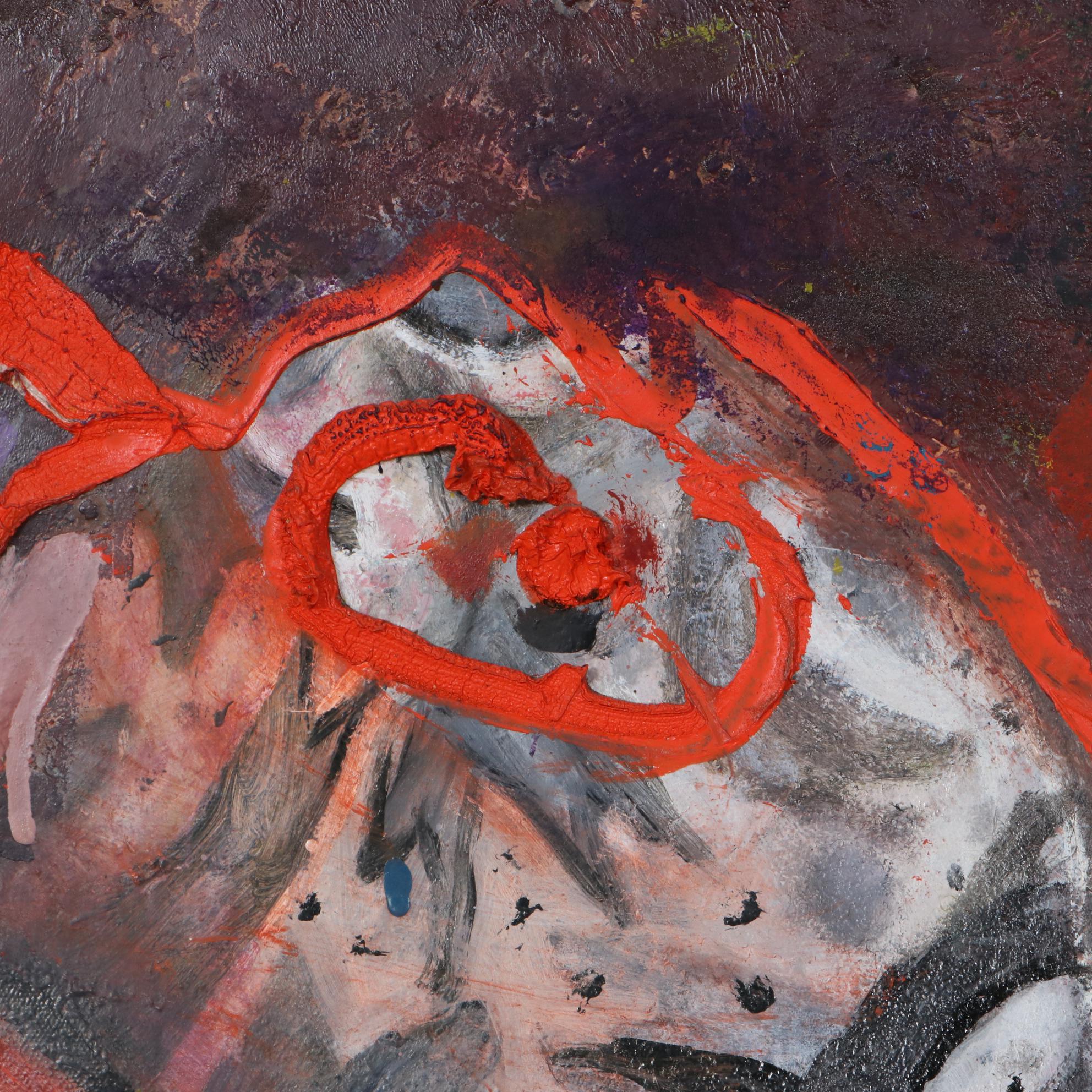 Janice Schuler Abstract Figure Mixed Media Painting, 2016