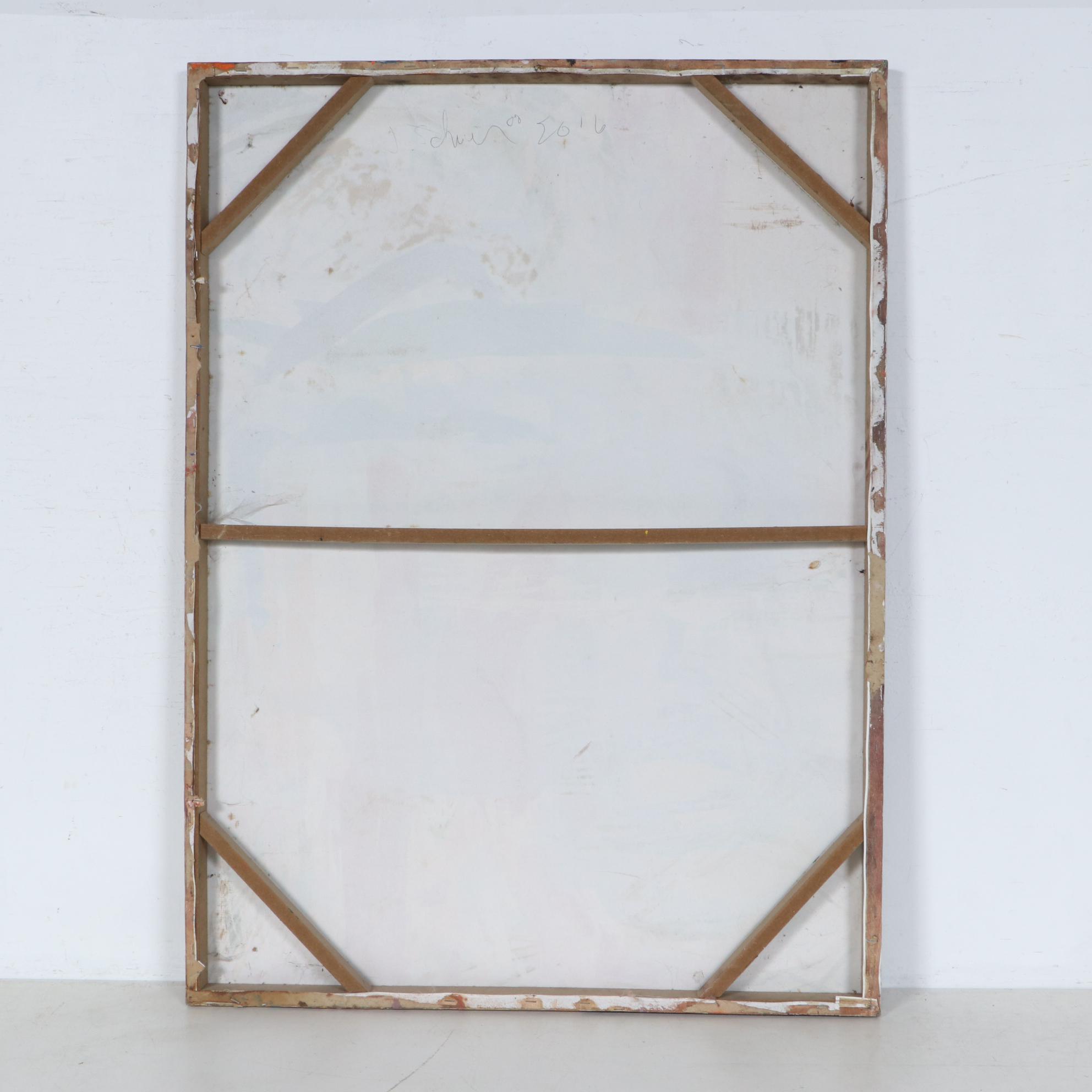 Janice Schuler Abstract Figure Mixed Media Painting, 2016