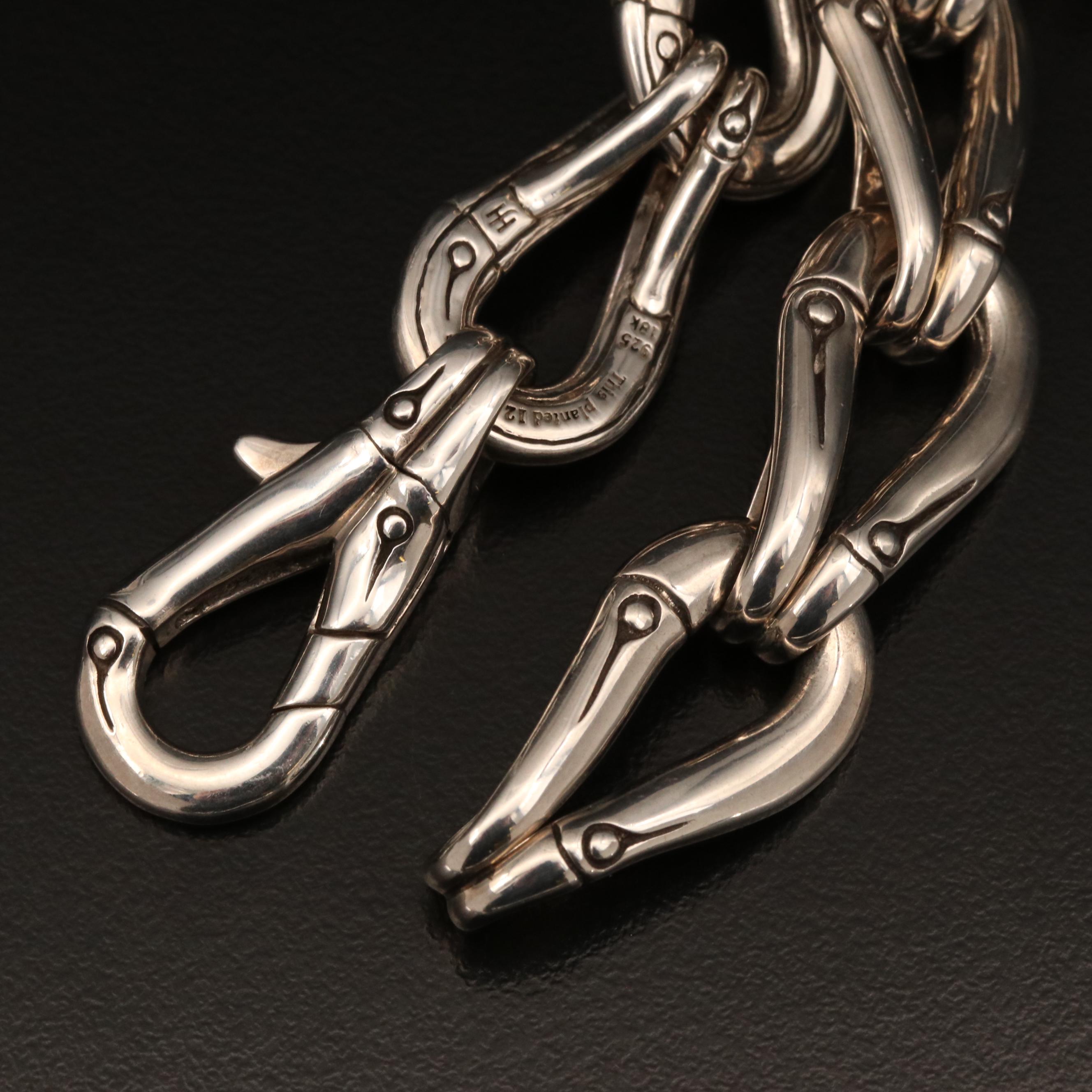 John Hardy "Bamboo" Sterling Necklace with 18K Accents Including Box