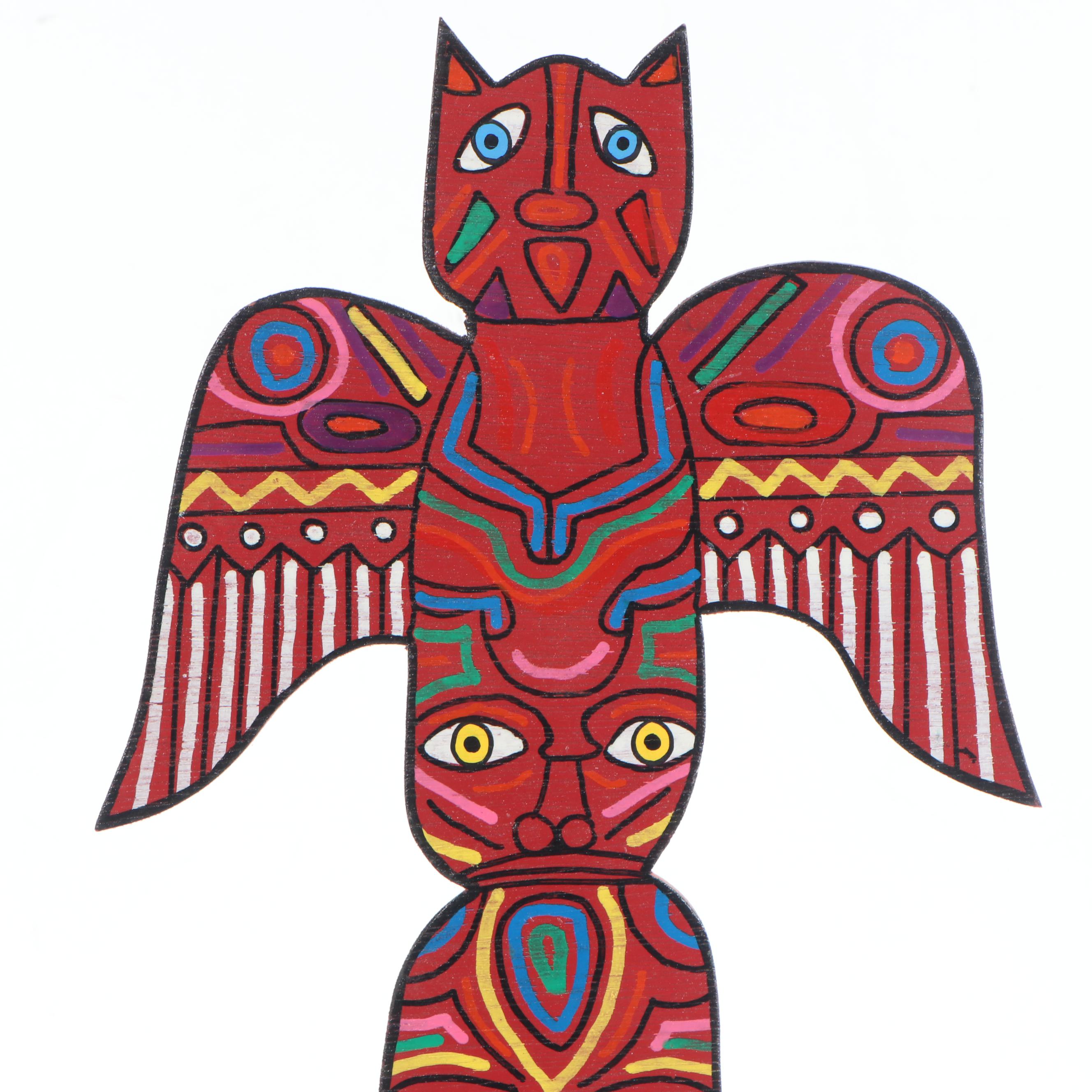 Michael Finster Folk Art Wood Cut-Out Sculpture, 1991