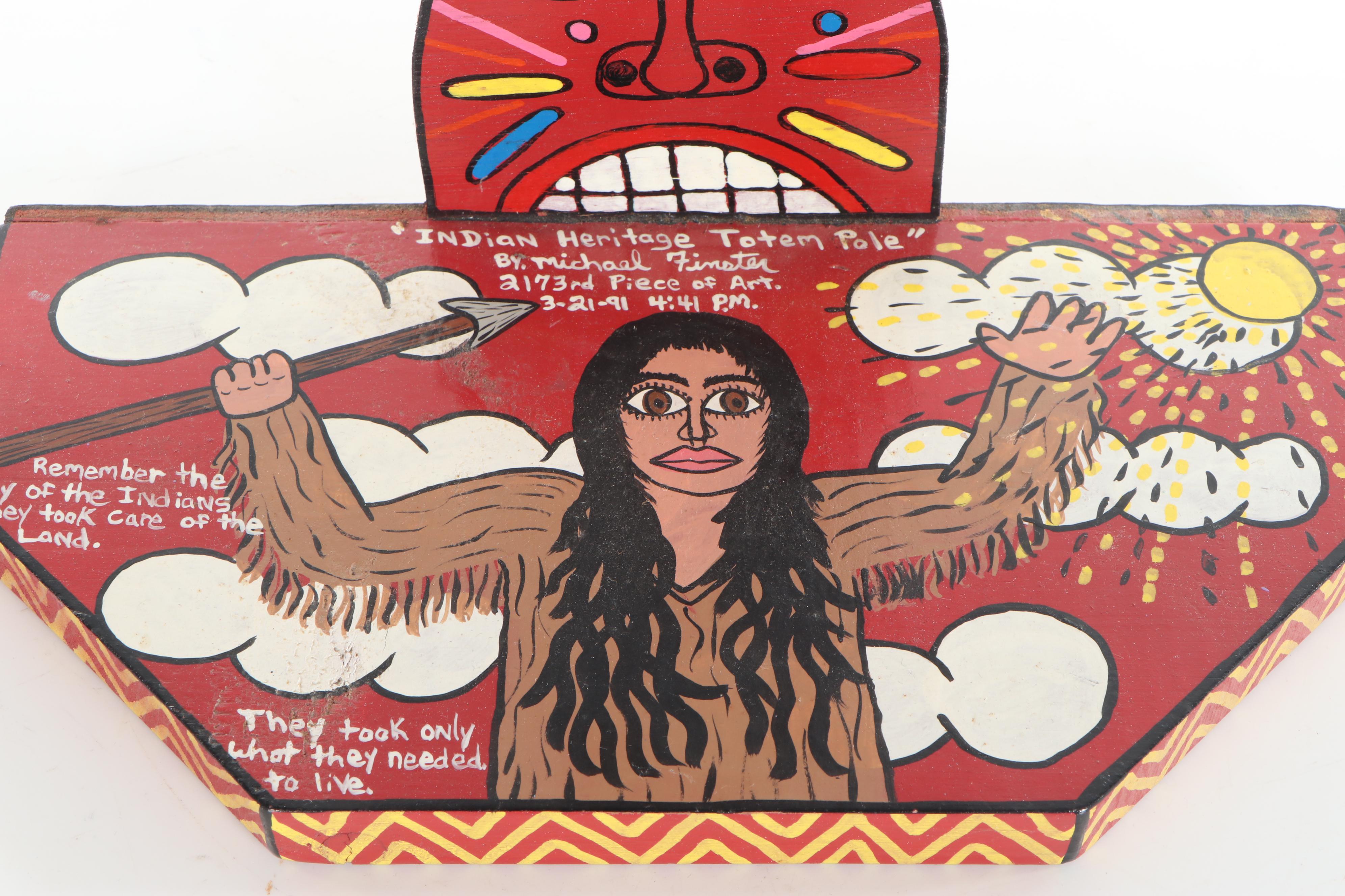 Michael Finster Folk Art Wood Cut-Out Sculpture, 1991