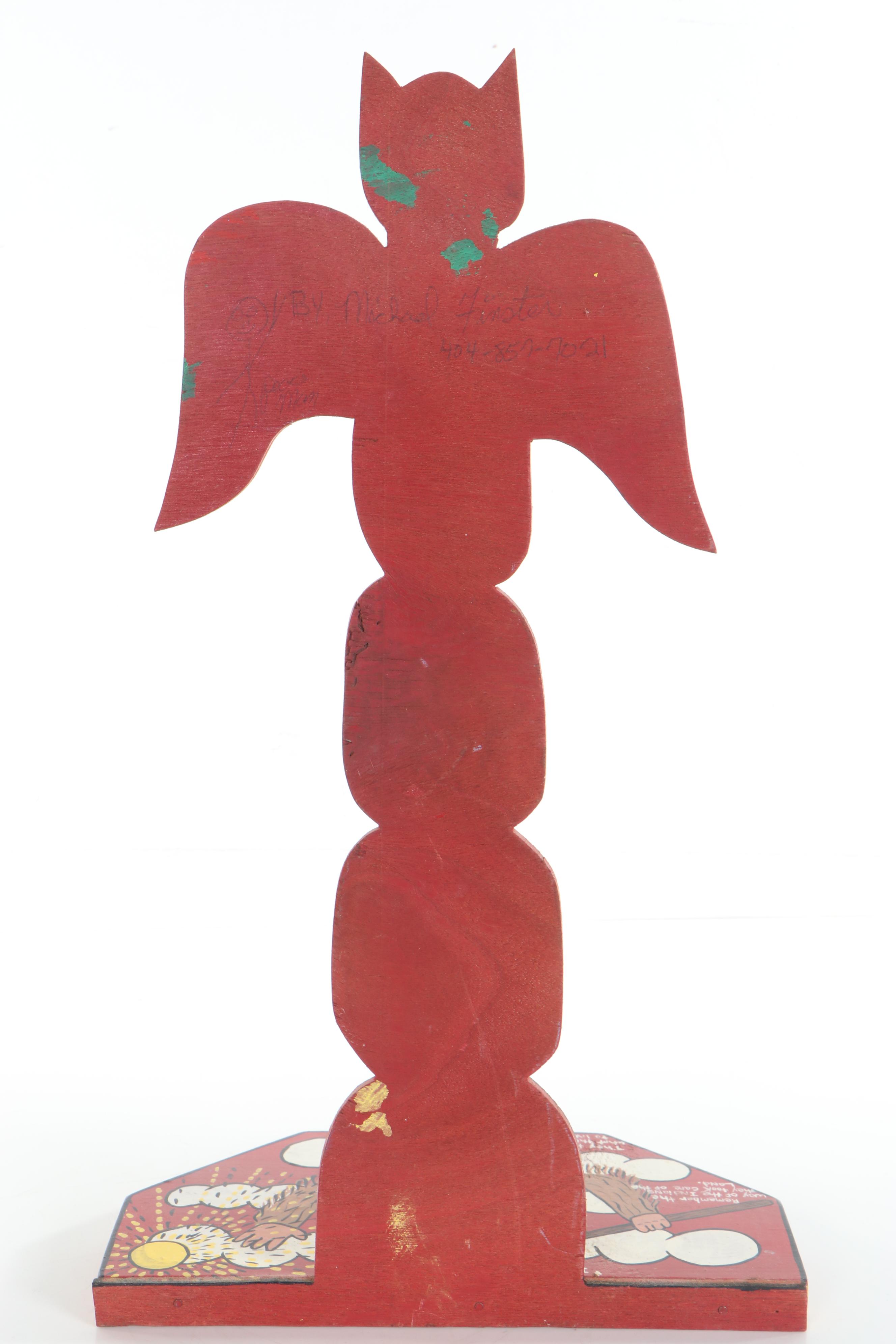 Michael Finster Folk Art Wood Cut-Out Sculpture, 1991