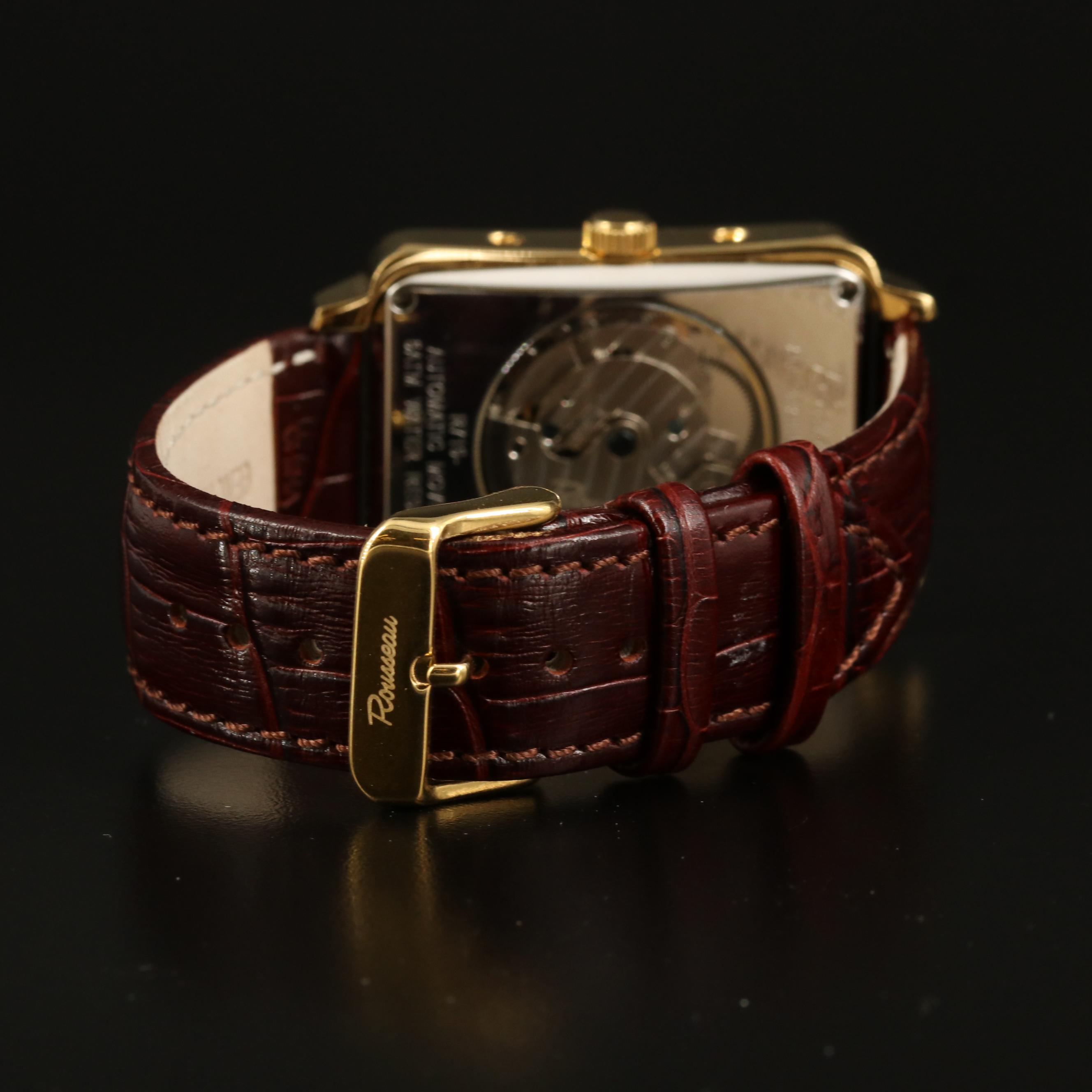 Rousseau Triple Calendar Gold Tone Automatic Watch