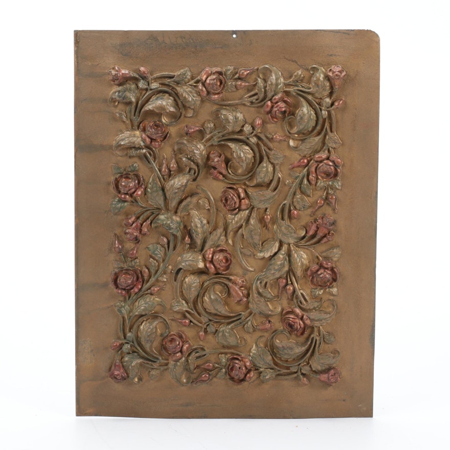 Rose Relief Pressed Sheet Metal Art