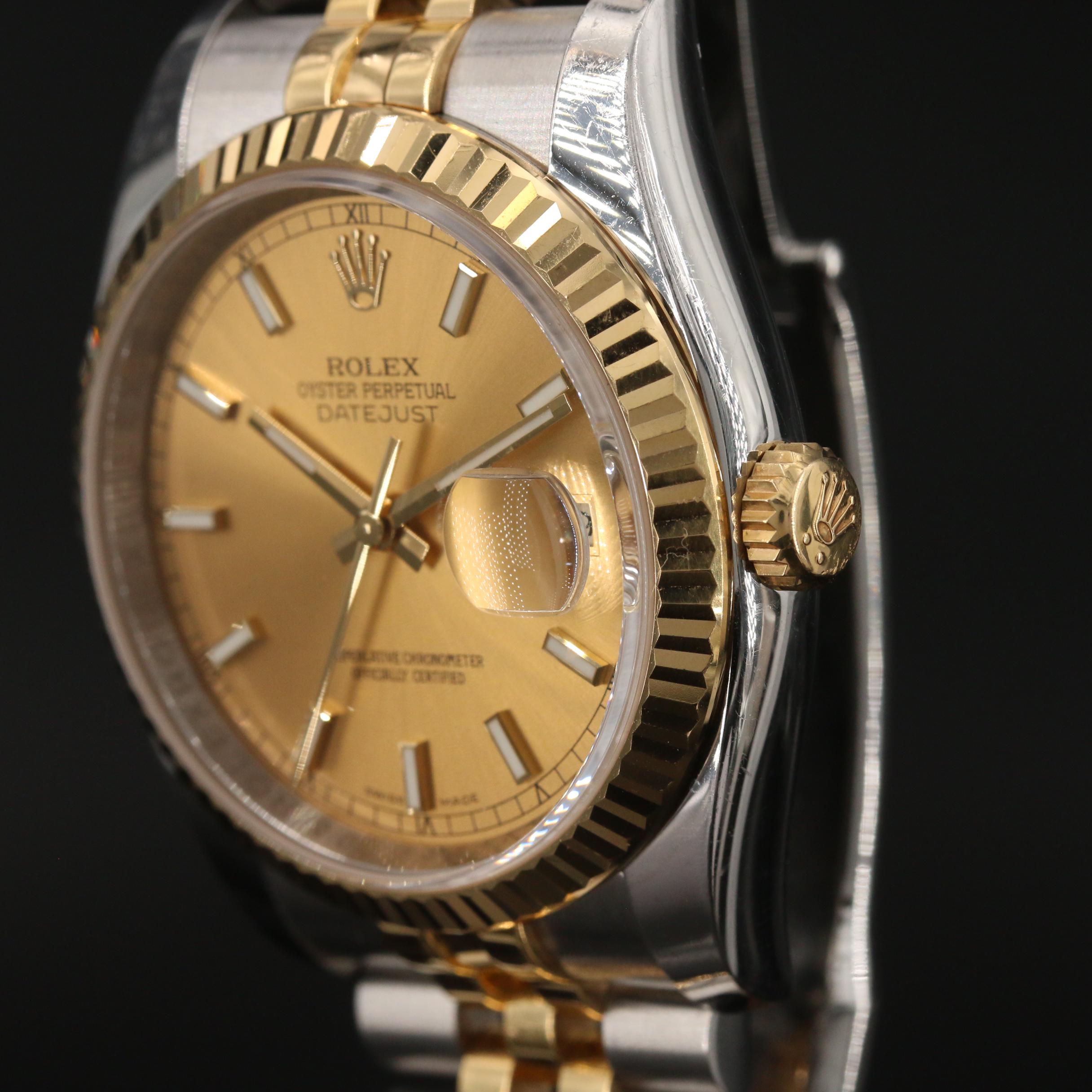Rolex Datejust 18K Yellow Gold and Stainless Steel Automatic Watch