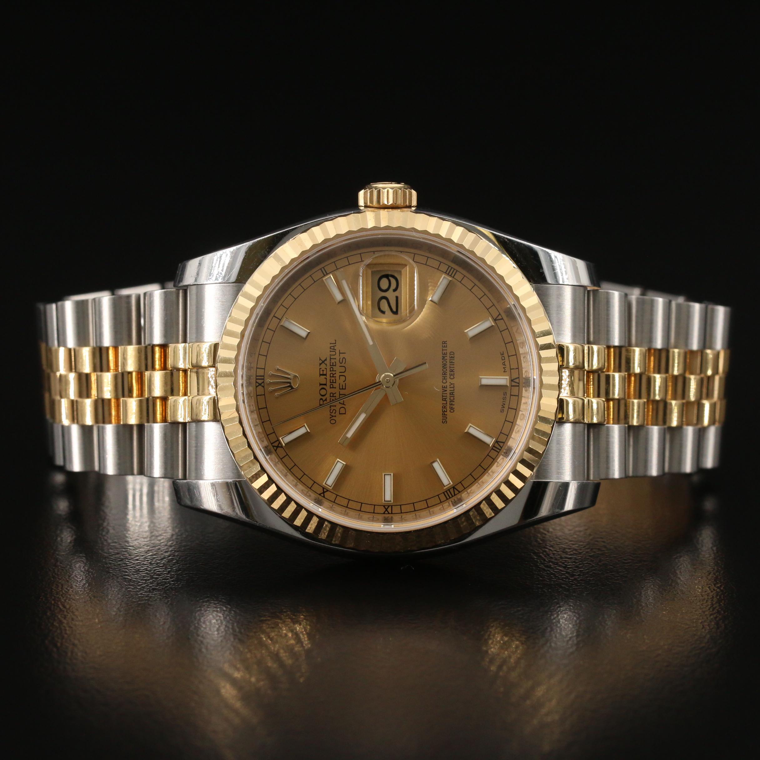 Rolex Datejust 18K Yellow Gold and Stainless Steel Automatic Watch