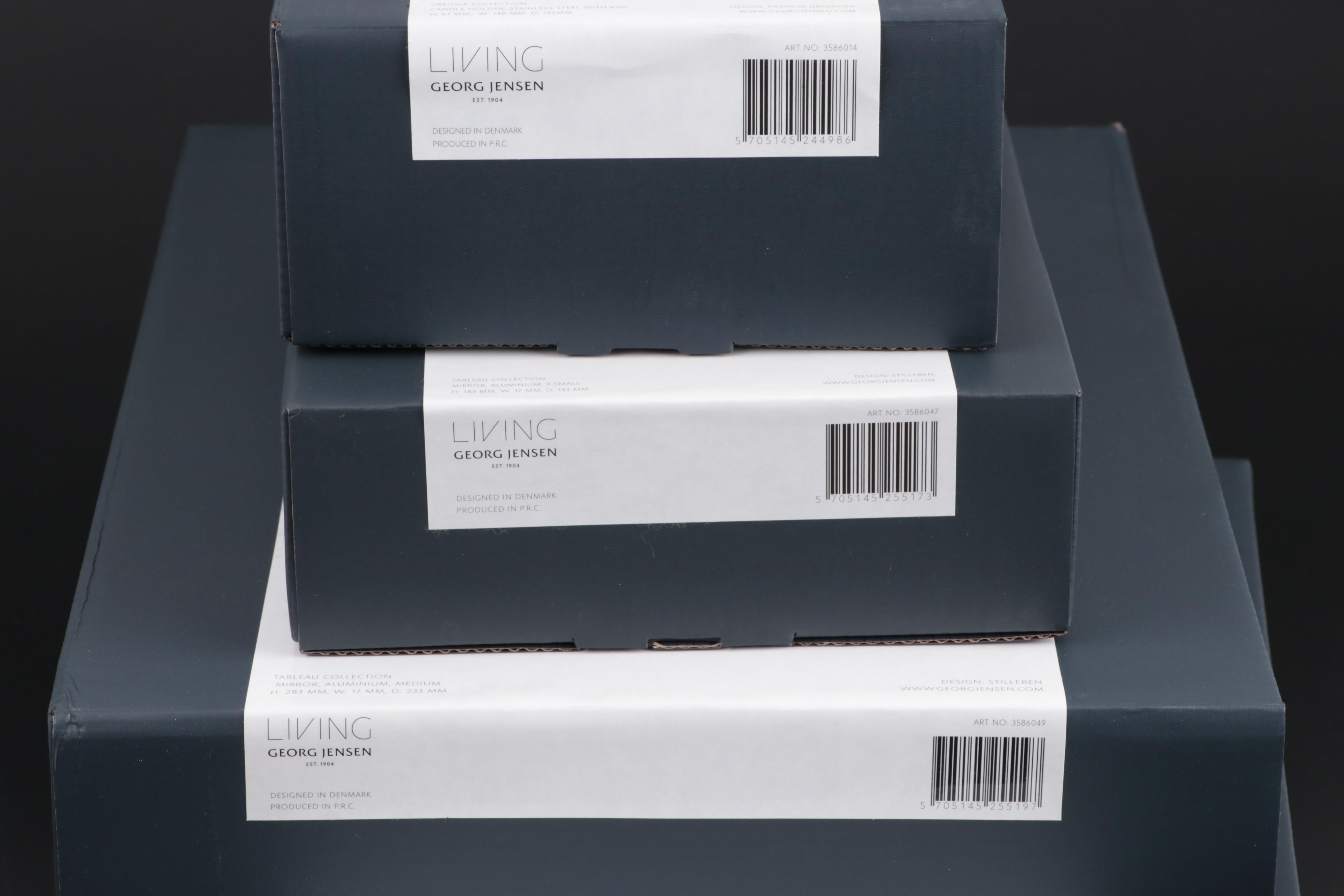 Georg Jensen "Tableau" Tabletop Mirrors with "Urkiola" Candlestick Holders