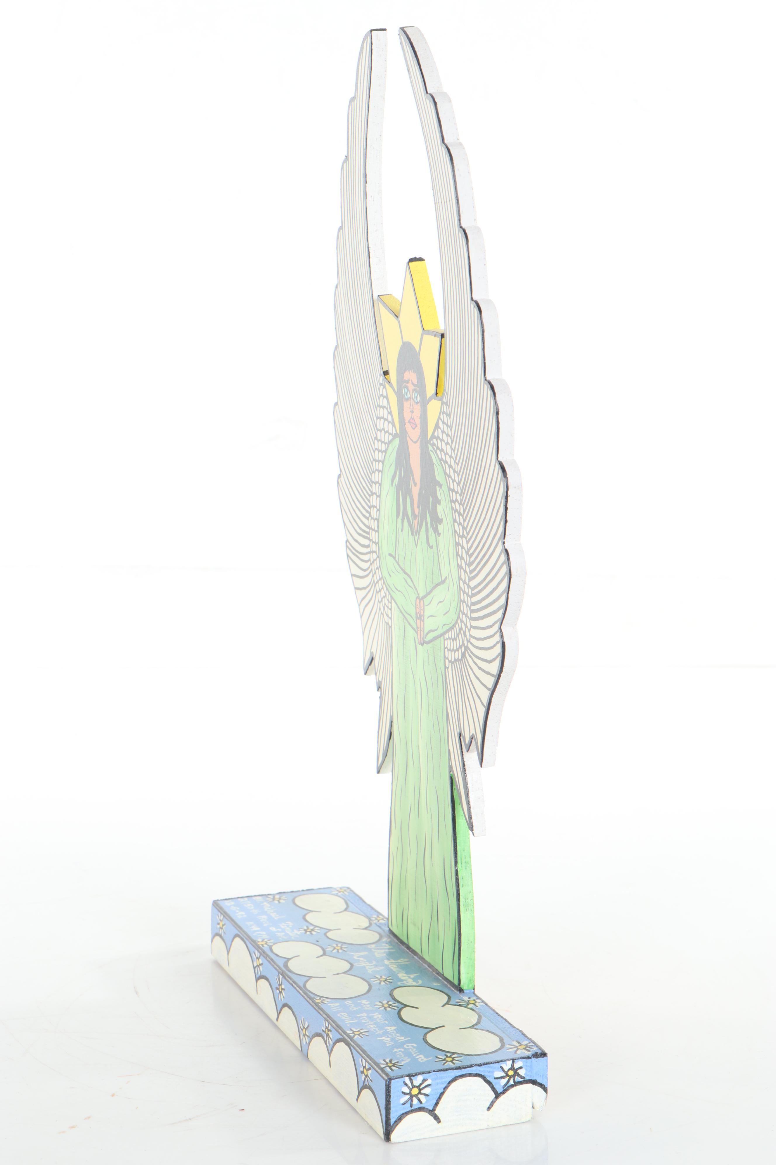 Michael Finster Folk Art Wood Cut-Out Sculpture "The Gaurding Angel"
