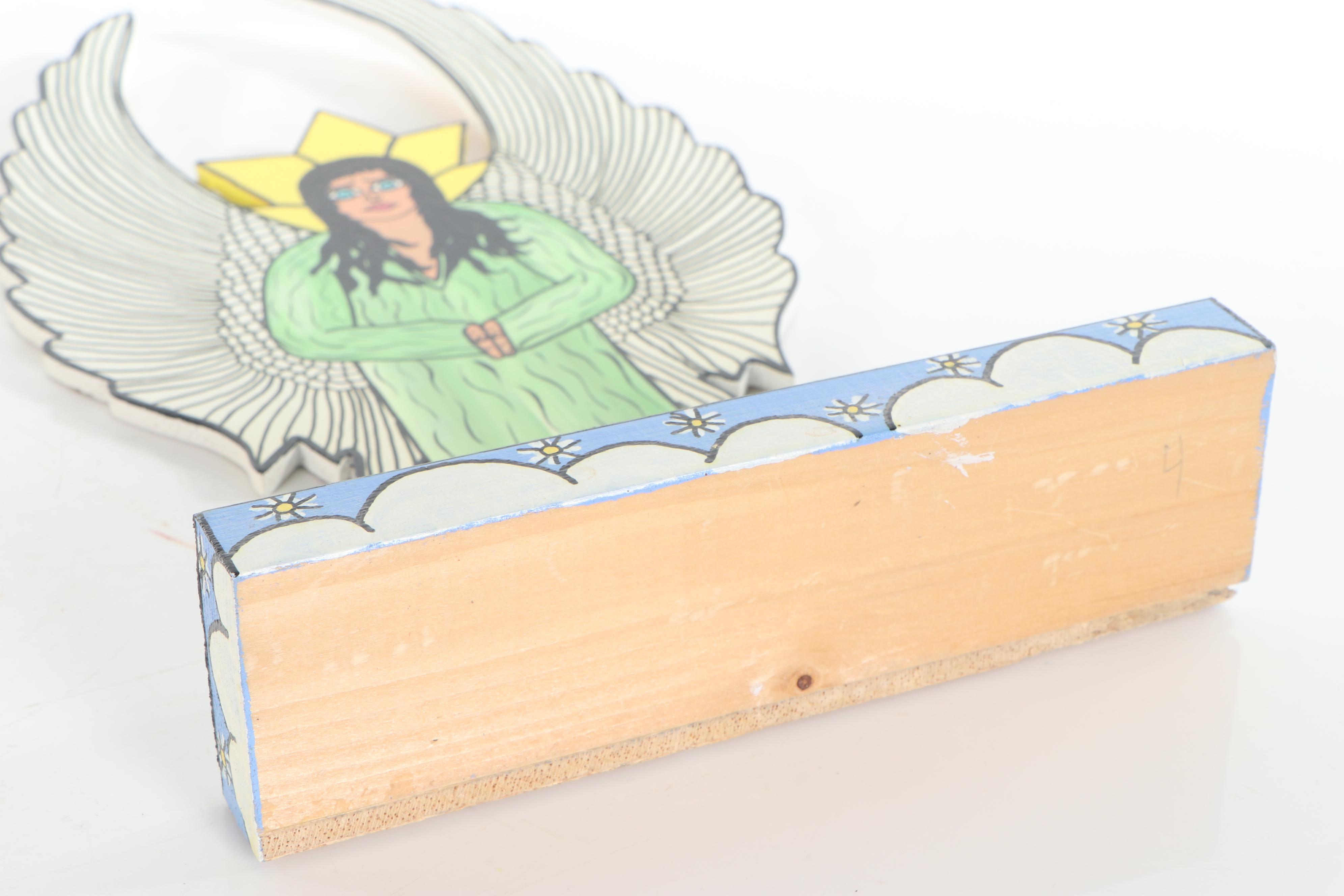 Michael Finster Folk Art Wood Cut-Out Sculpture "The Gaurding Angel"