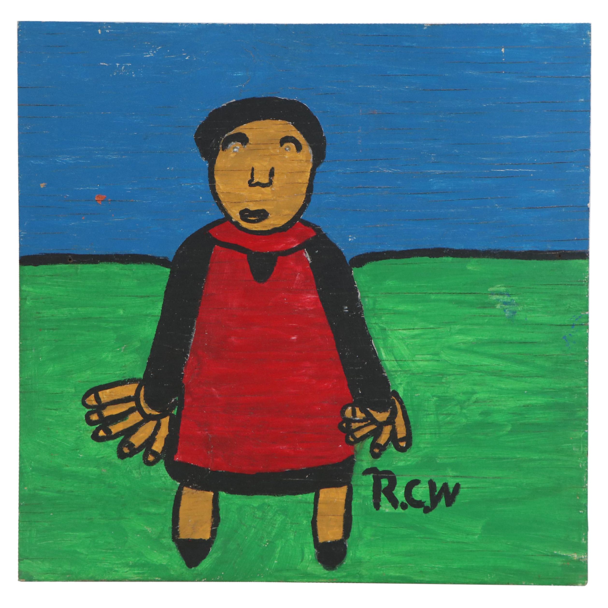 Ruby C. Williams Folk Art Acrylic Painting "Mama," 1998