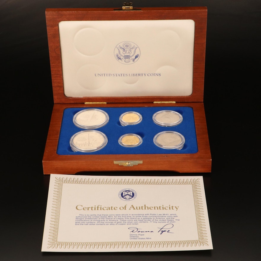 1986 United States Statue of Liberty Centennial Commemorative Coin Set