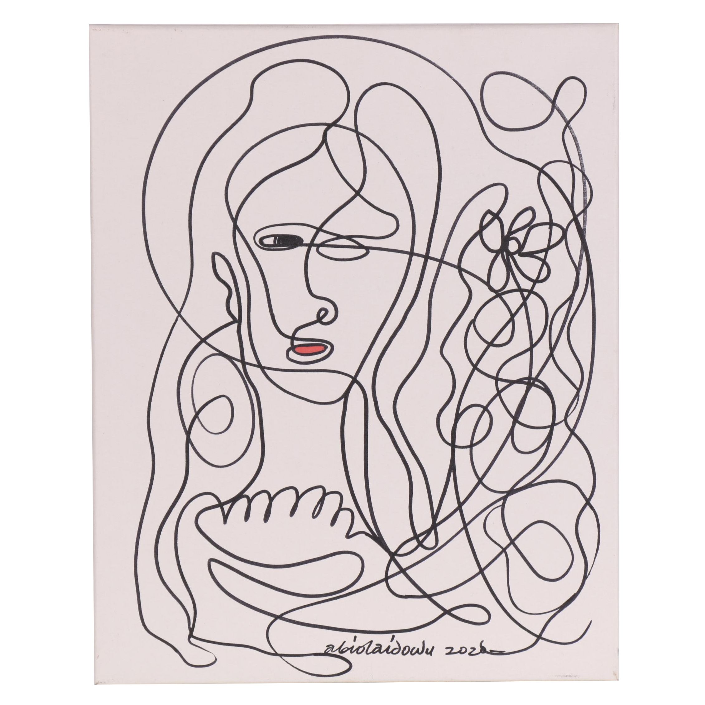 Abiola Idowu Abstract Mixed Media Painting "We Survived 2020 With 2," 2020