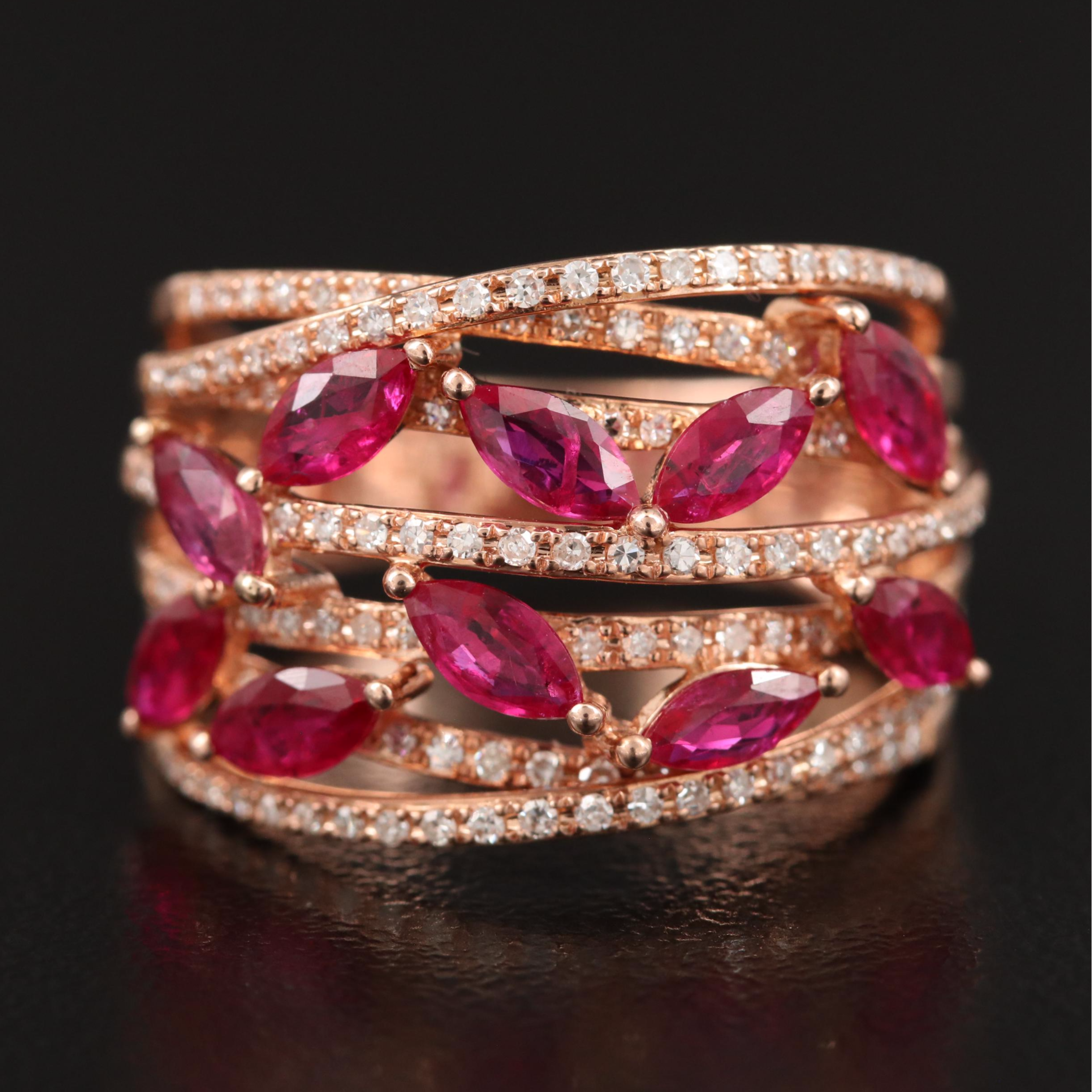 EFFY 14K Ruby and Diamond Ring
