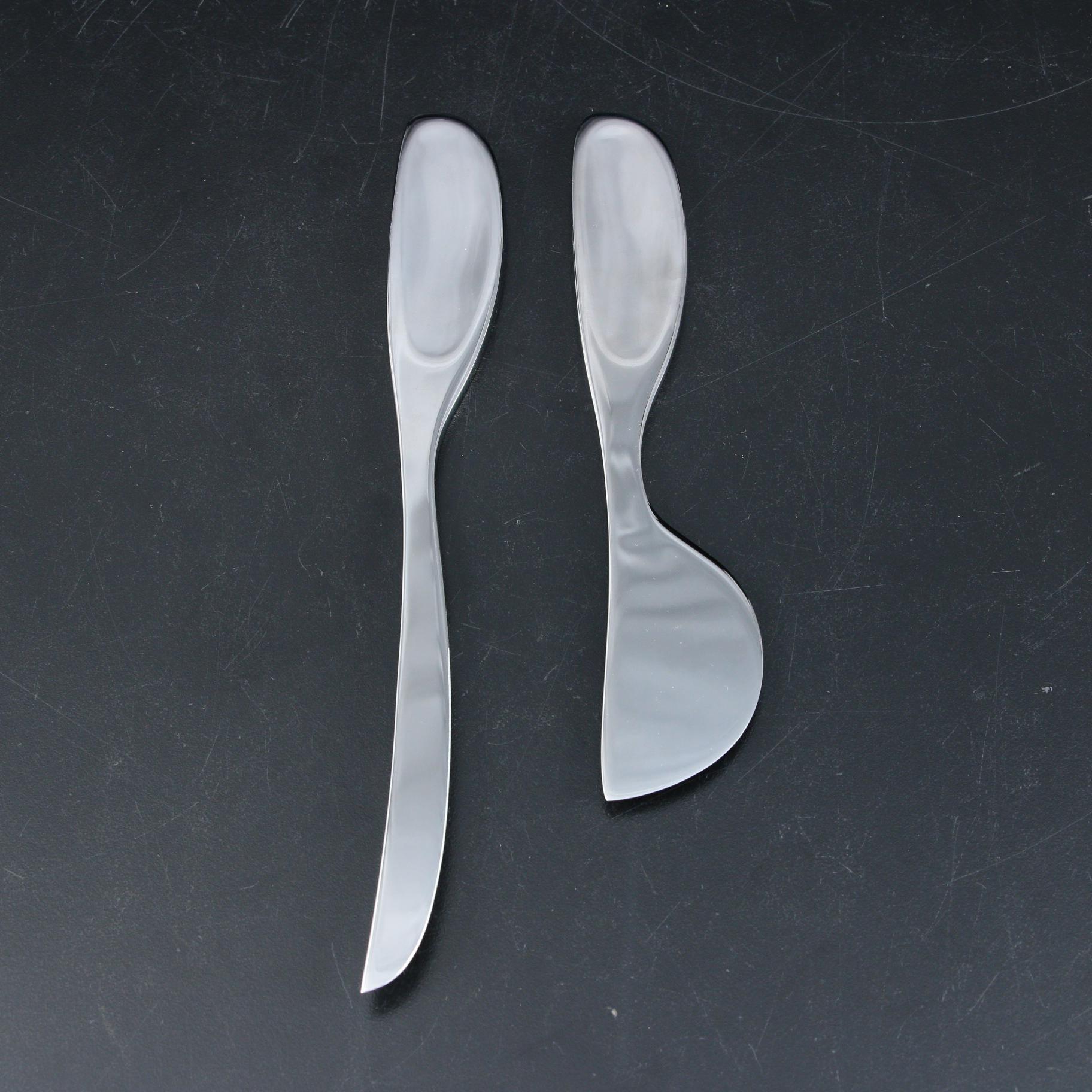 Georg Jensen "Barbry" Glass Carafes, Wood Pepper Grinder and Cheese Knives