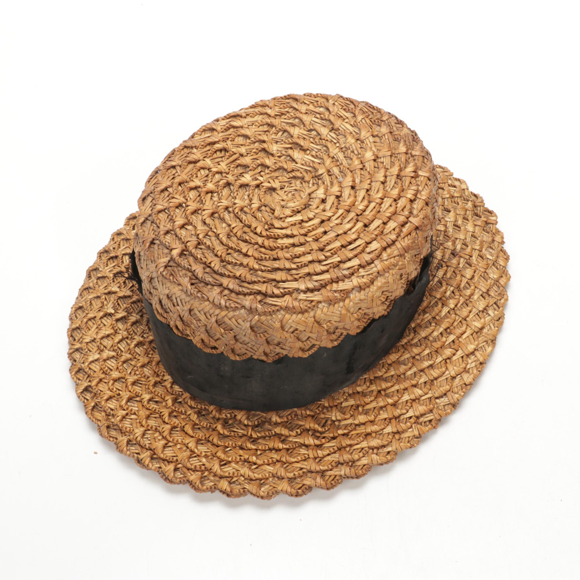 Men's Lincoln, Begg, and Colombia Woven Straw Boater Hats
