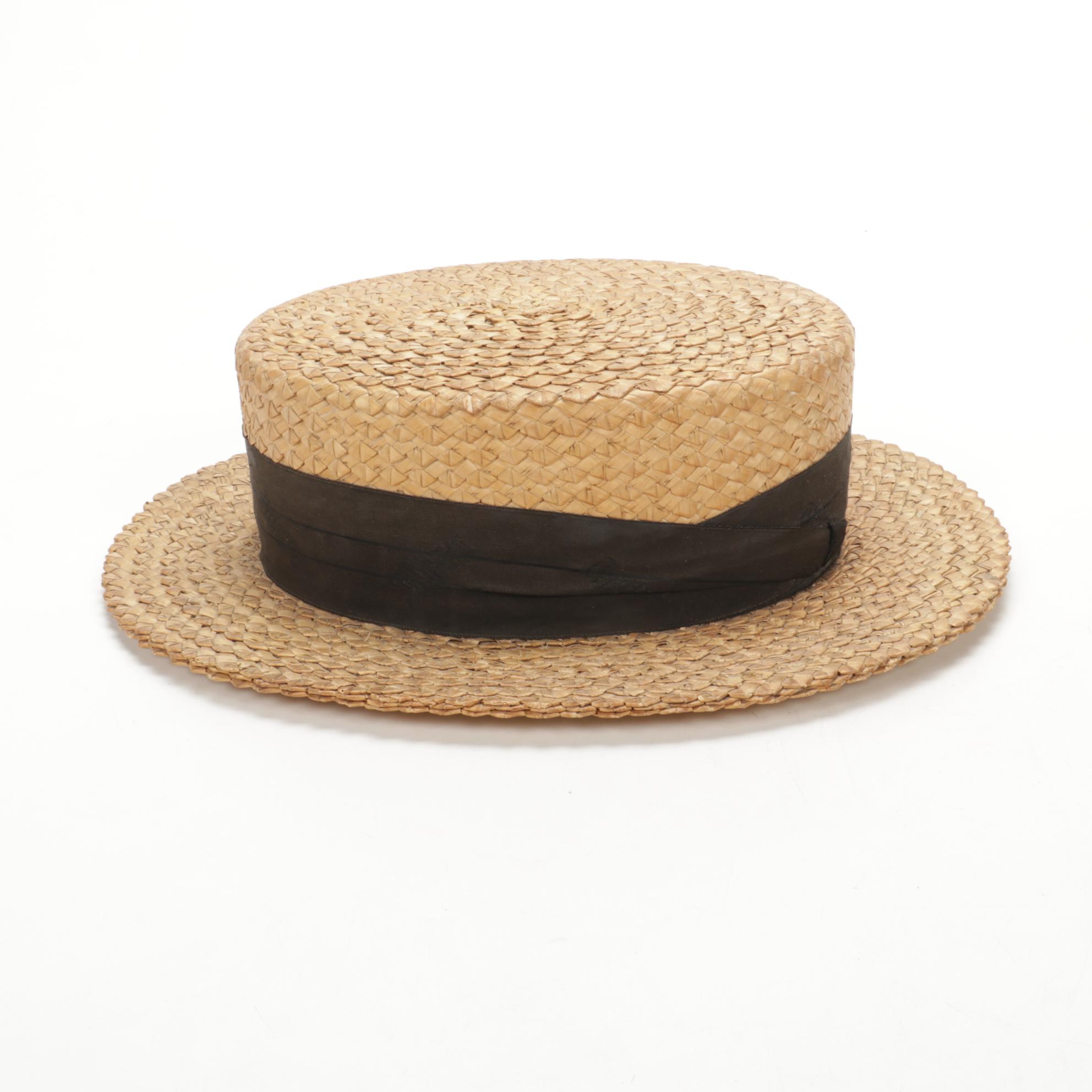 Men's Lincoln, Begg, and Colombia Woven Straw Boater Hats