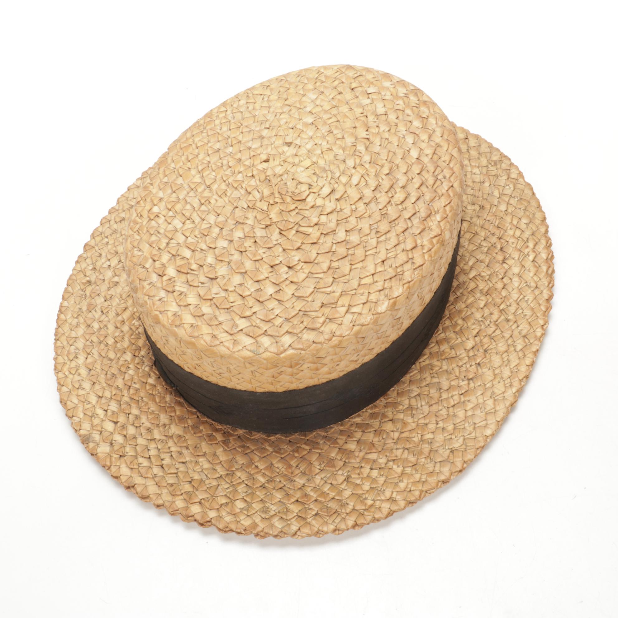 Men's Lincoln, Begg, and Colombia Woven Straw Boater Hats