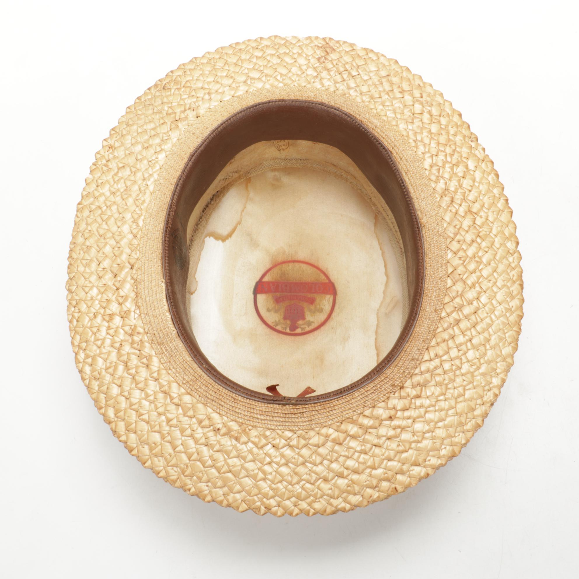 Men's Lincoln, Begg, and Colombia Woven Straw Boater Hats