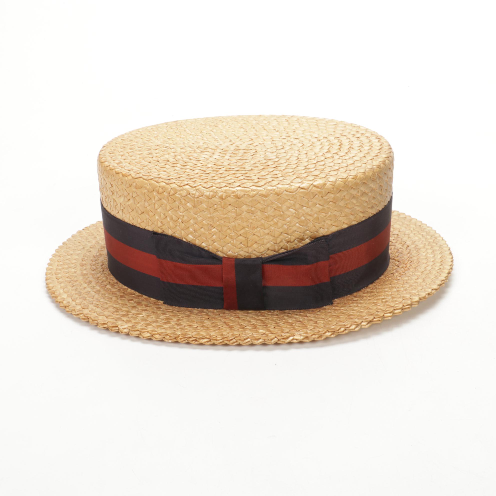Men's Lincoln, Begg, and Colombia Woven Straw Boater Hats