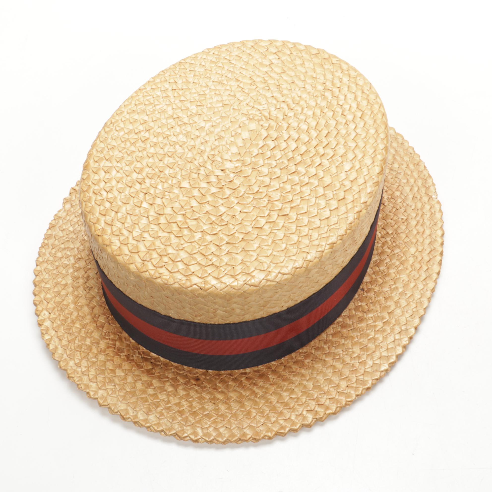 Men's Lincoln, Begg, and Colombia Woven Straw Boater Hats