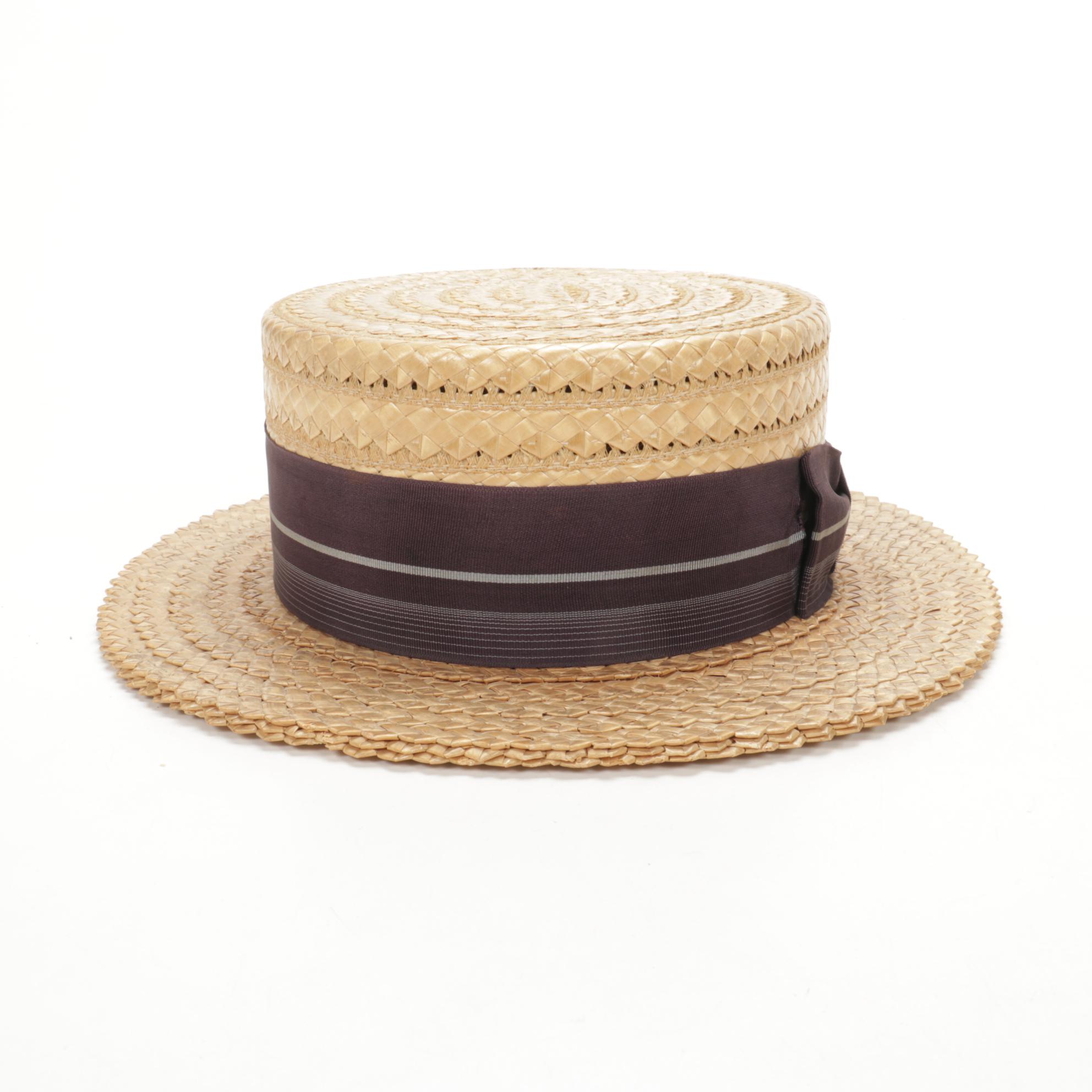 Men's Rossley, Korn, and The Columbian Woven Straw Boater Hats