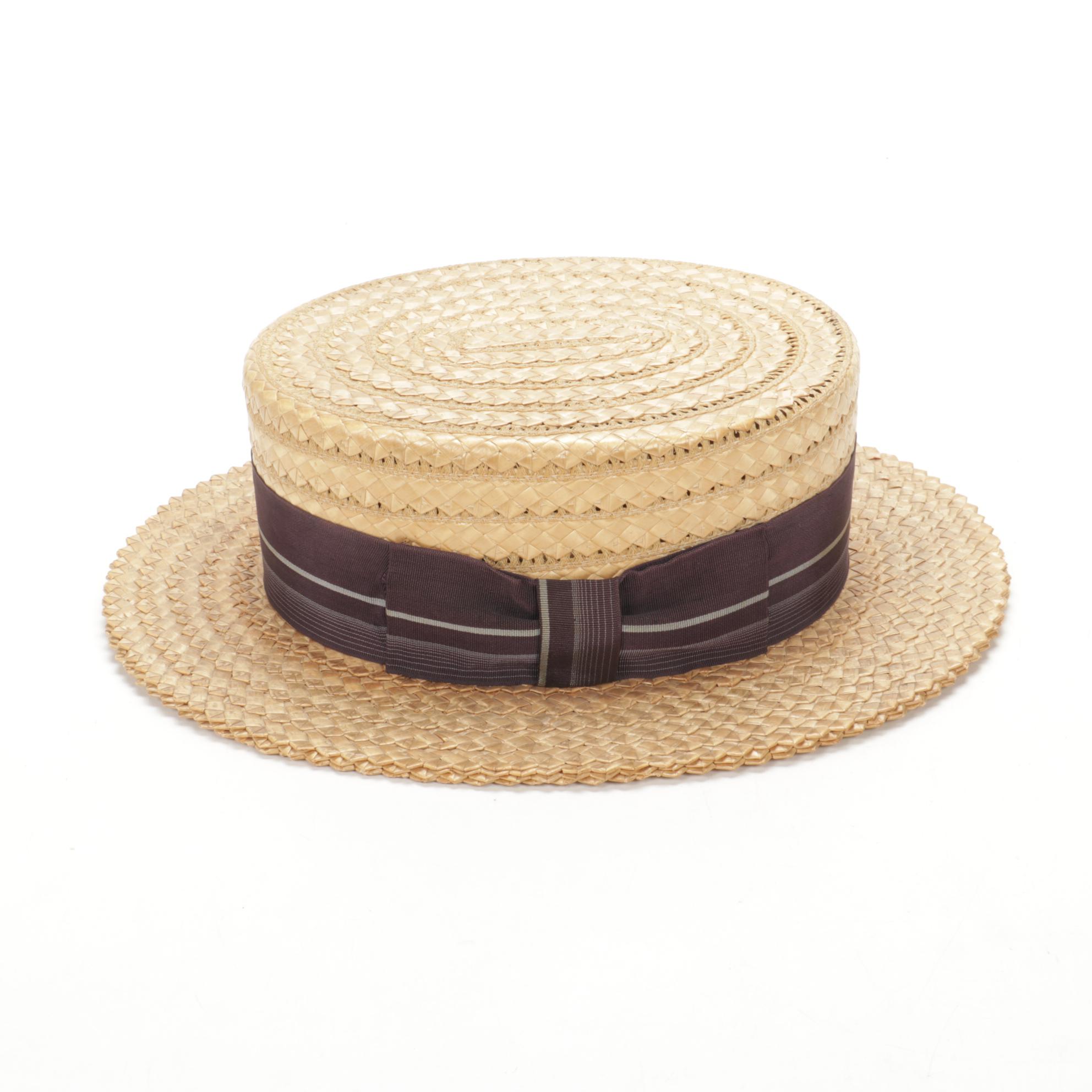Men's Rossley, Korn, and The Columbian Woven Straw Boater Hats