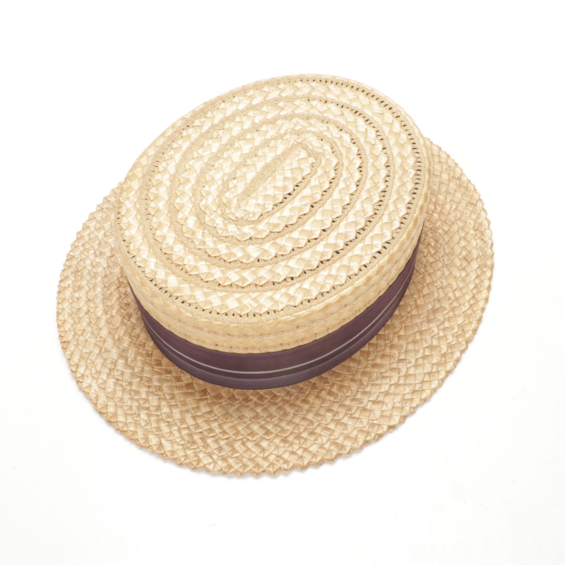 Men's Rossley, Korn, and The Columbian Woven Straw Boater Hats