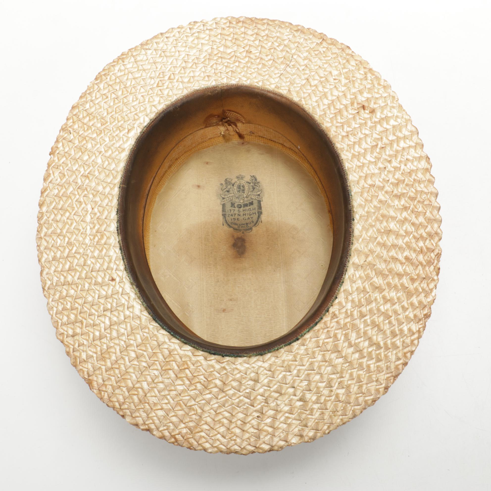 Men's Rossley, Korn, and The Columbian Woven Straw Boater Hats