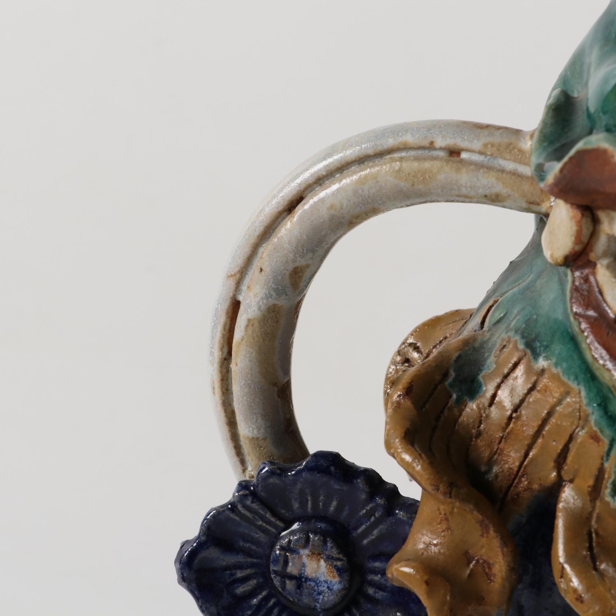 Chinese Sancai Glazed Pottery Guardian Lion Roof Tile