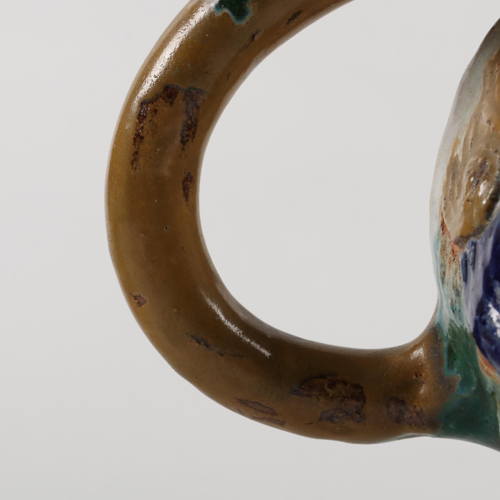 Chinese Sancai Glazed Pottery Guardian Lion Roof Tile